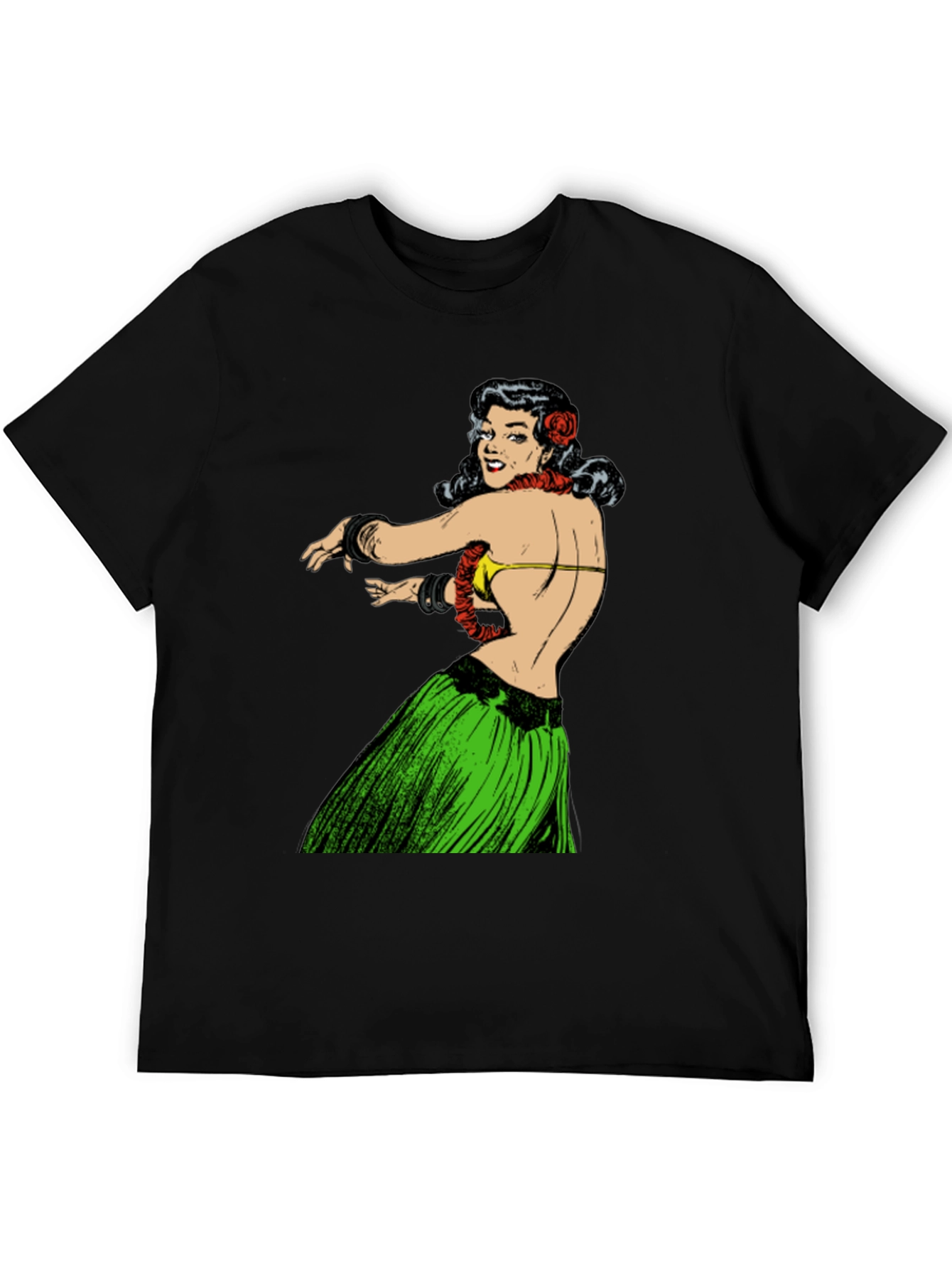 Hula Girl Graphic Tee - Retro Style