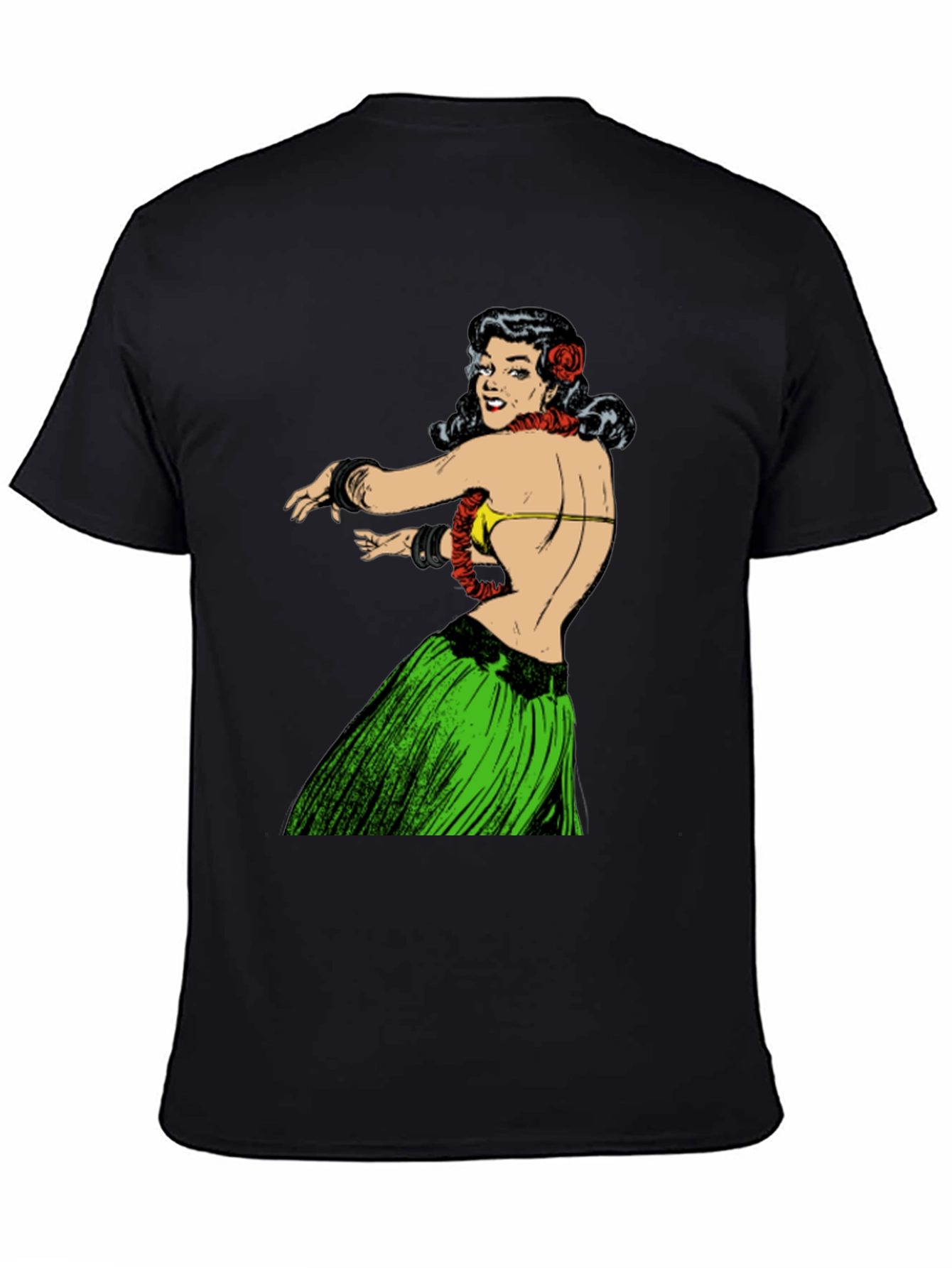 Hula Girl Graphic Tee - Retro Style