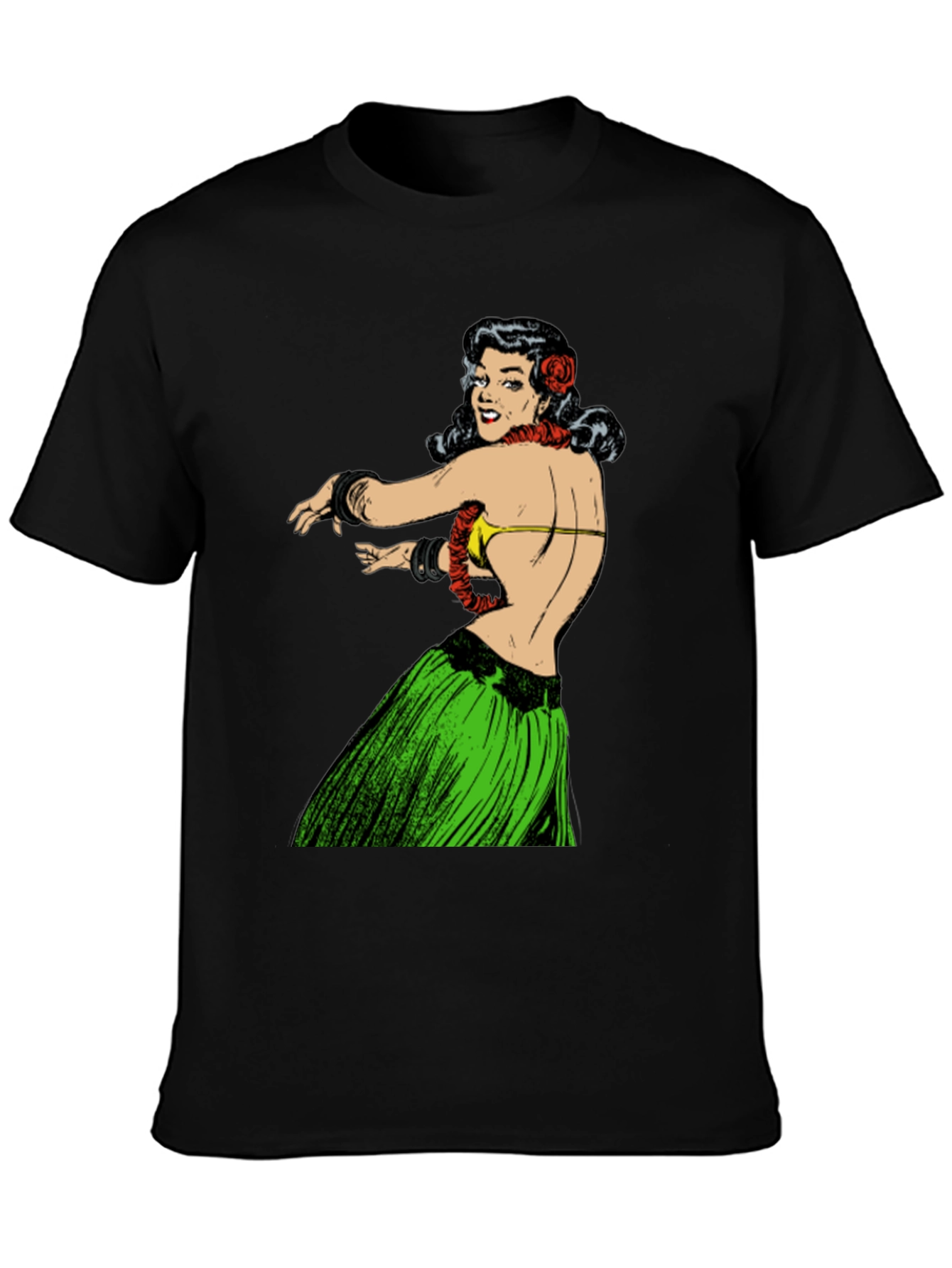 Hula Girl Graphic Tee - Retro Style