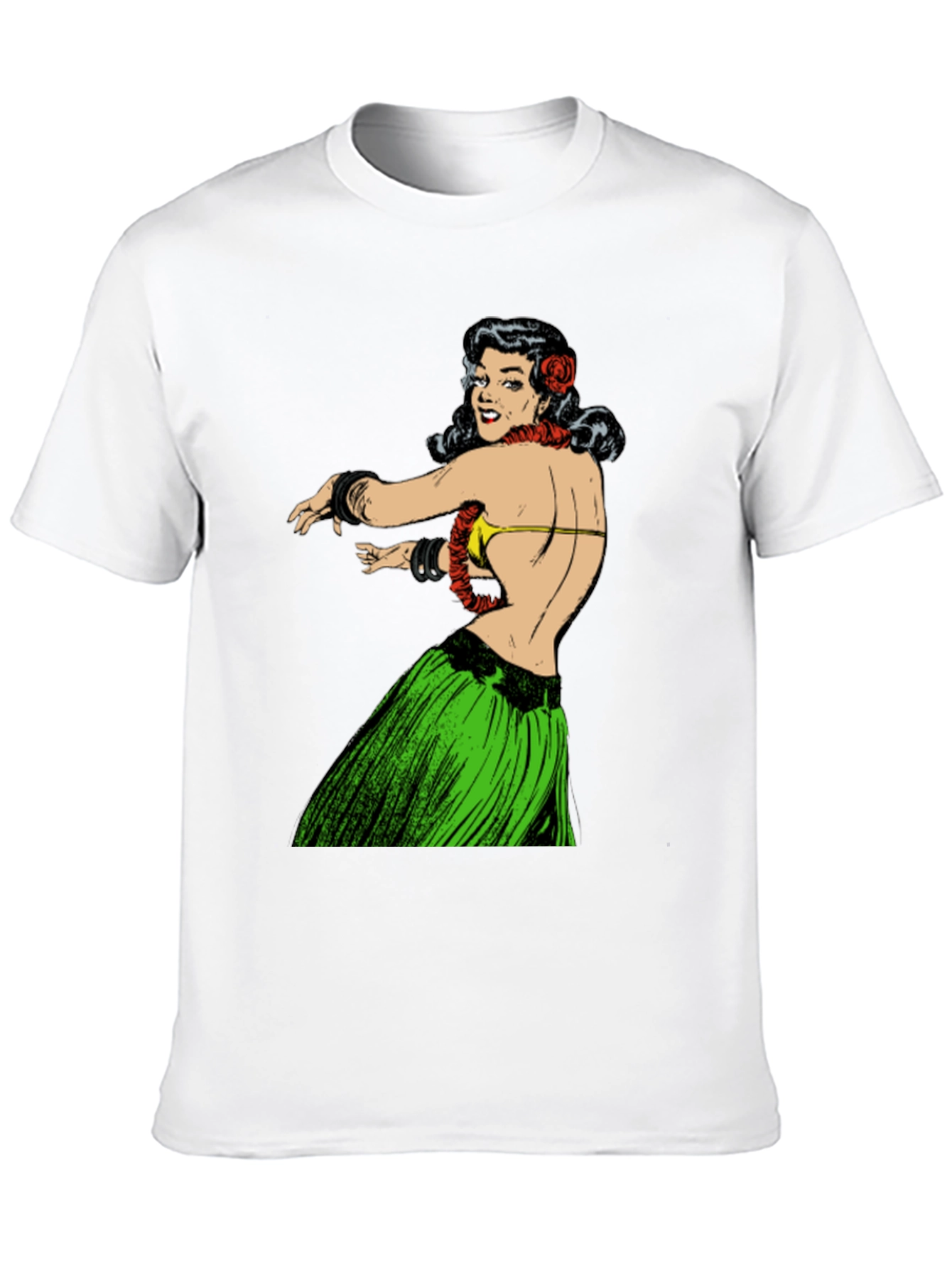 Hula Girl Graphic Tee - Retro Style