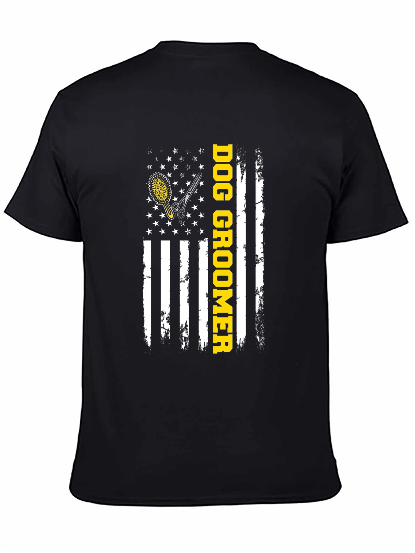 Dog Groomer American Flag T-Shirt