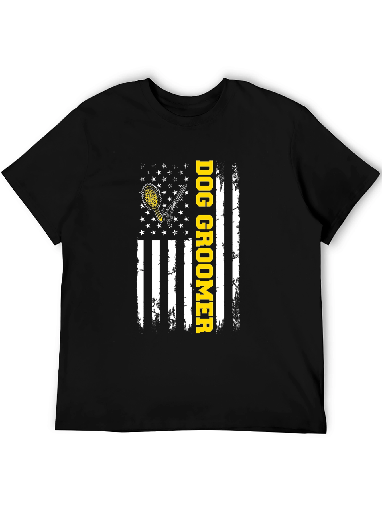 Dog Groomer American Flag T-Shirt