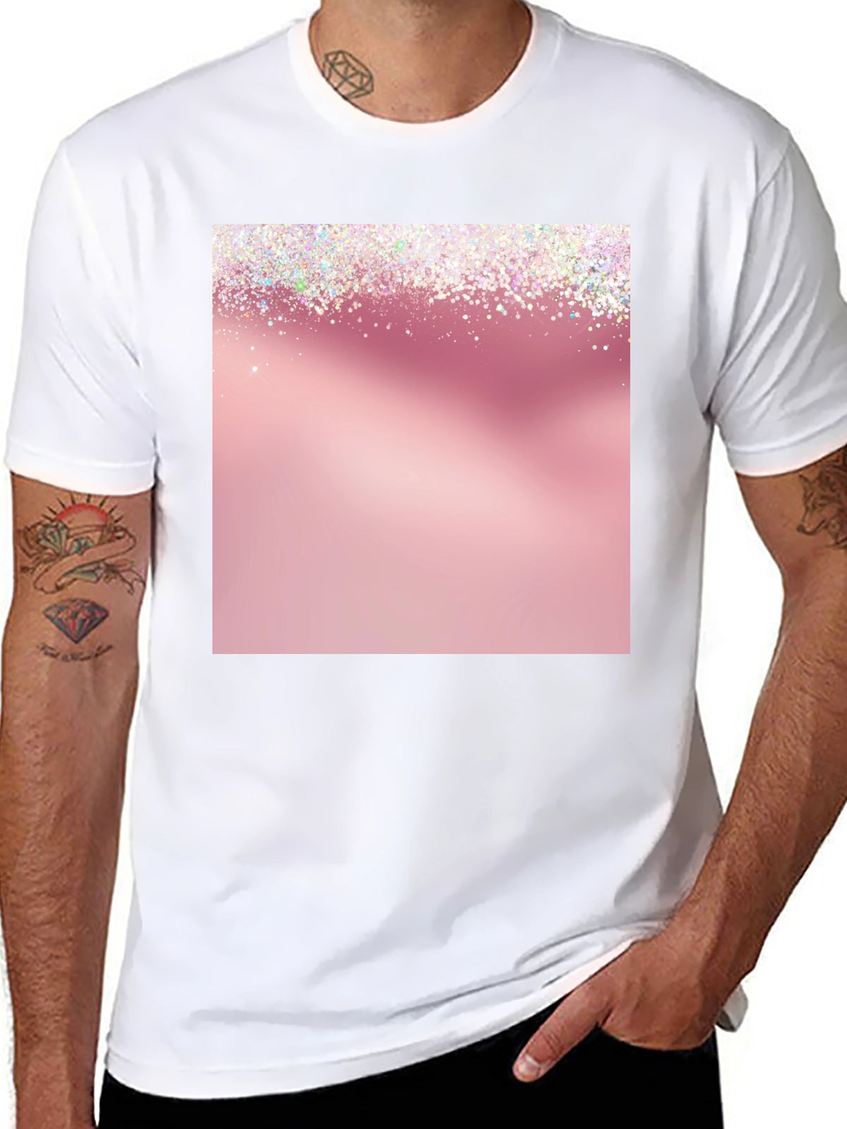 Sparkly Pink Graphic Tee - Stylish & Trendy