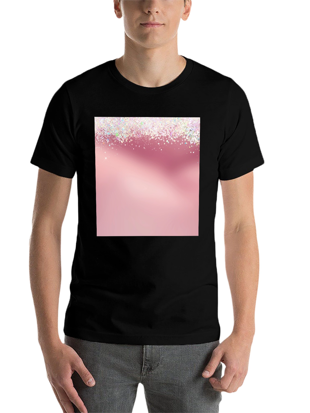 Sparkly Pink Graphic Tee - Stylish & Trendy