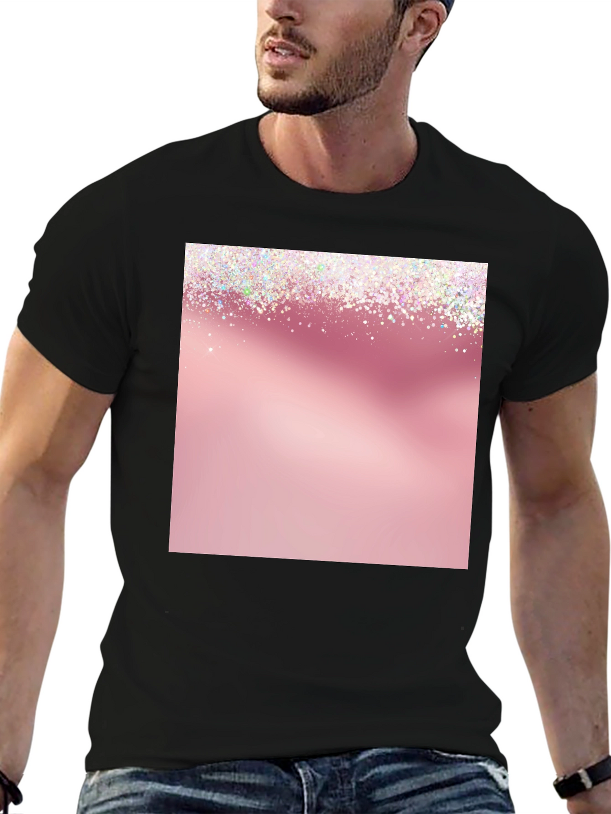 Sparkly Pink Graphic Tee - Stylish & Trendy