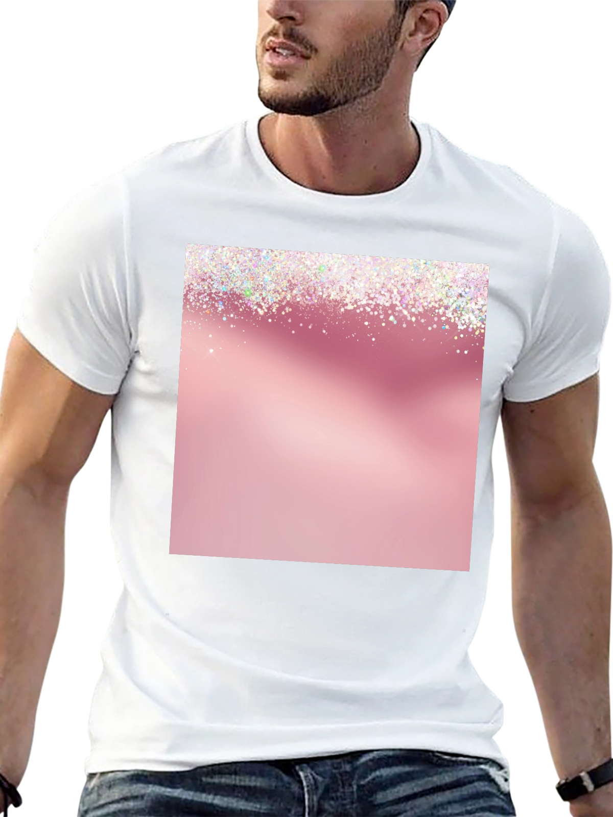Sparkly Pink Graphic Tee - Stylish & Trendy