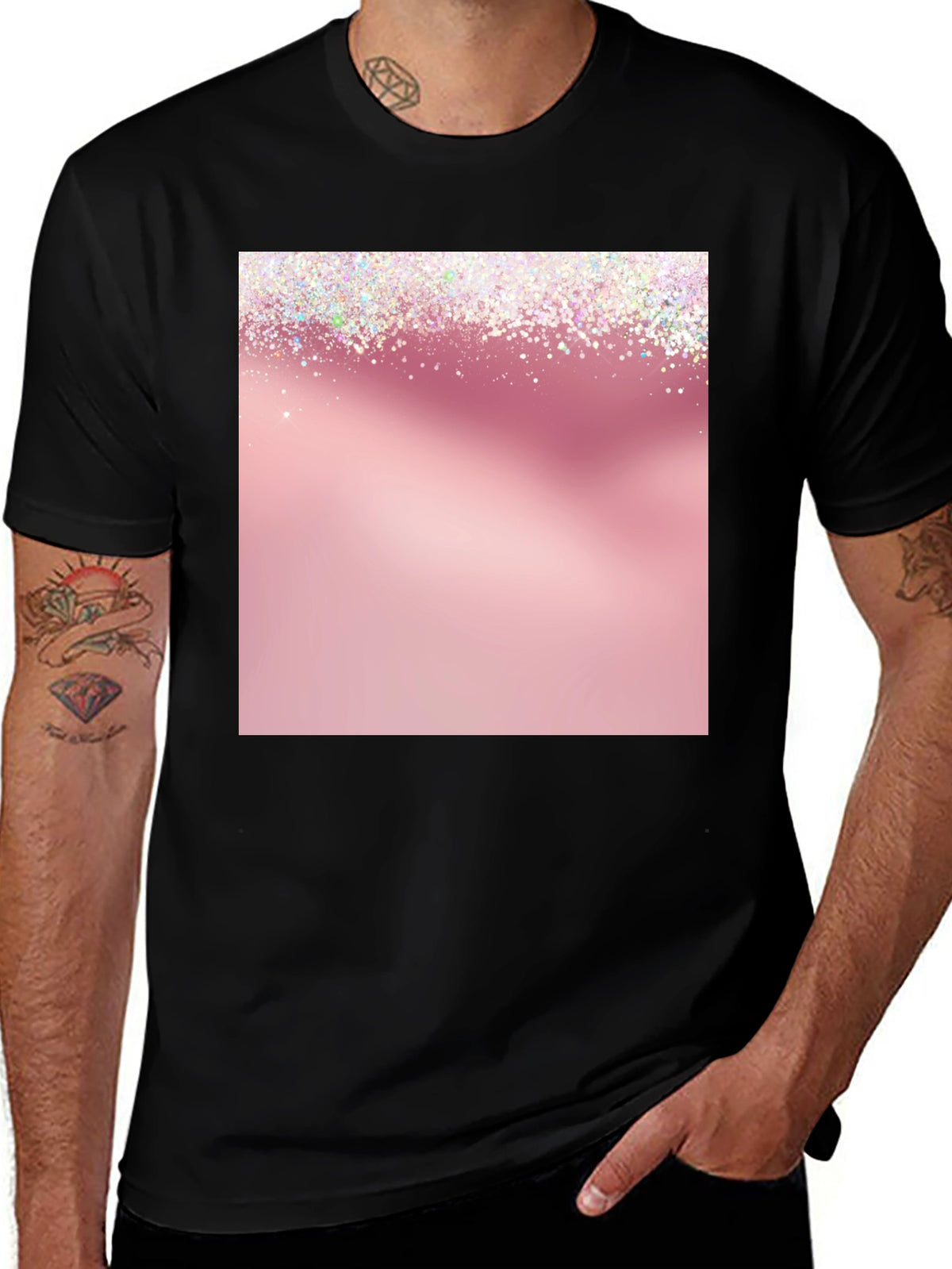 Sparkly Pink Graphic Tee - Stylish & Trendy