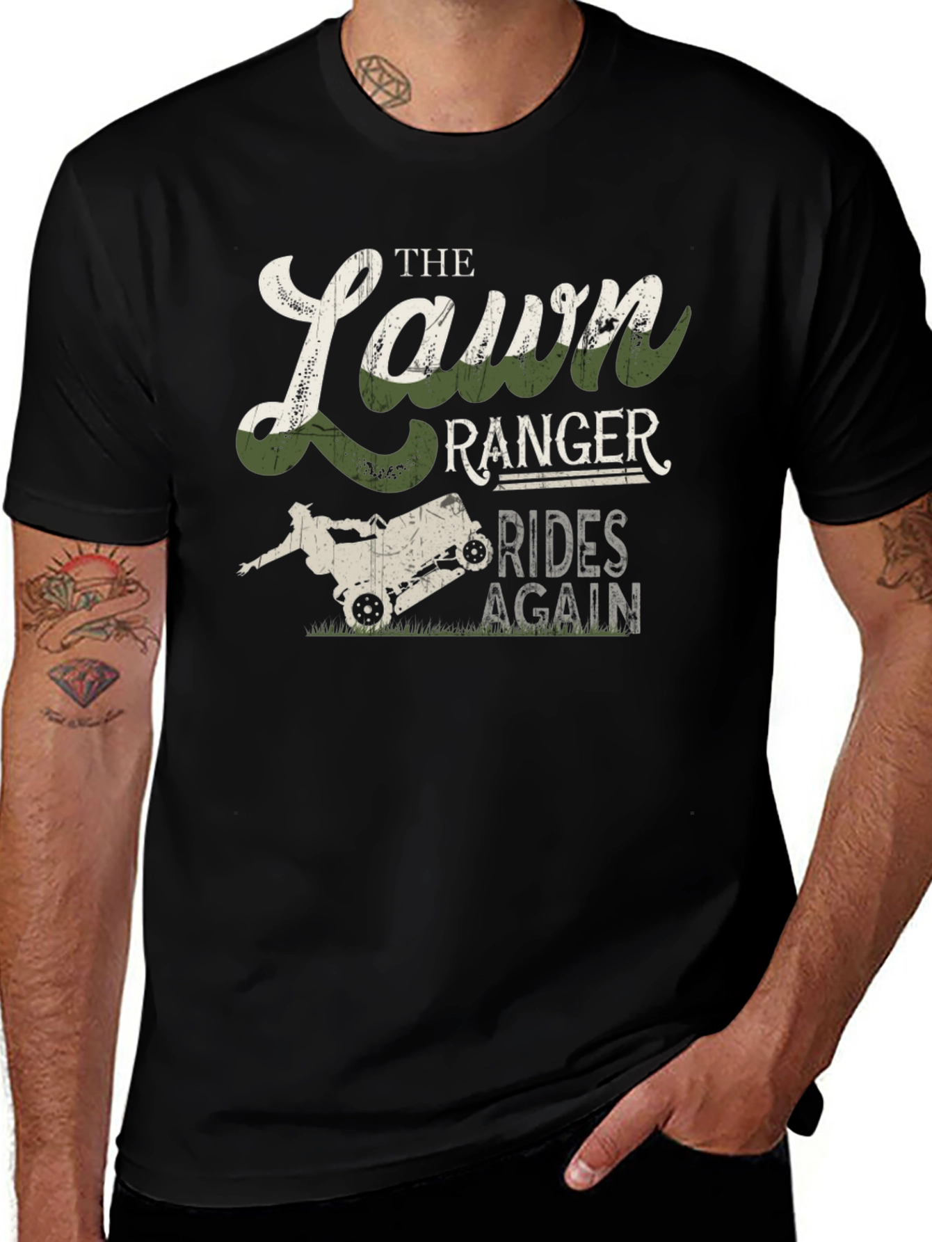 Lawn Ranger Rides Again Mens Graphic T-Shirt