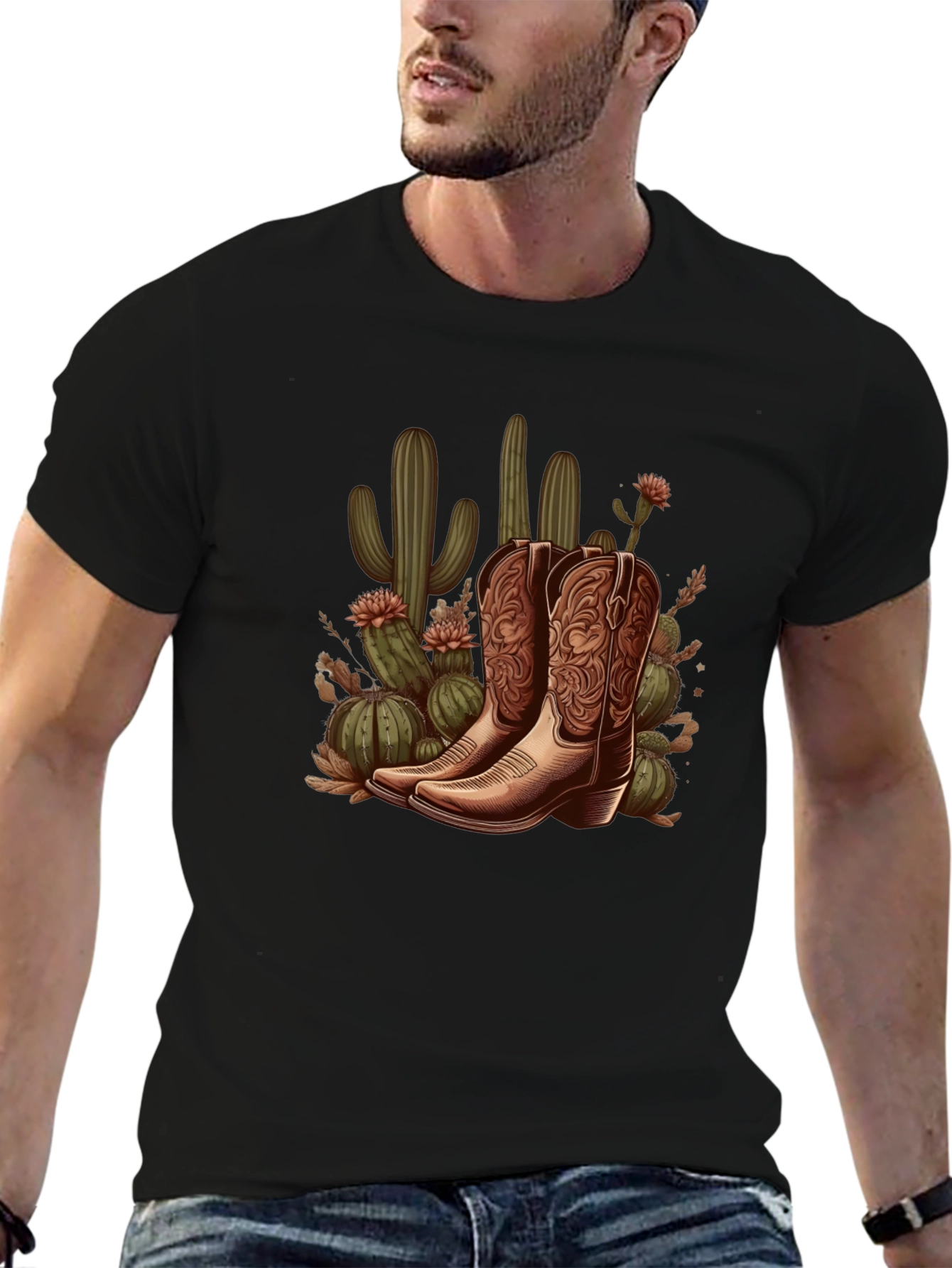 Cowboy Boots and Cactus Graphic Tee
