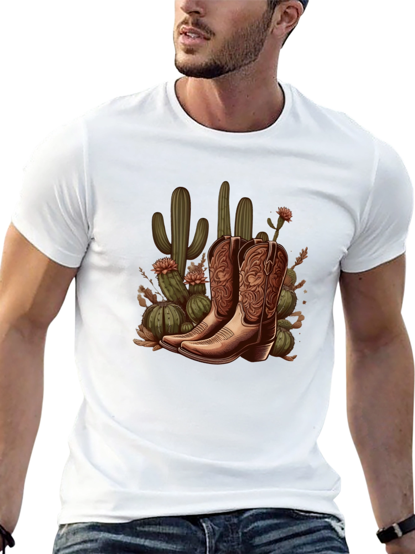 Cowboy Boots and Cactus Graphic Tee