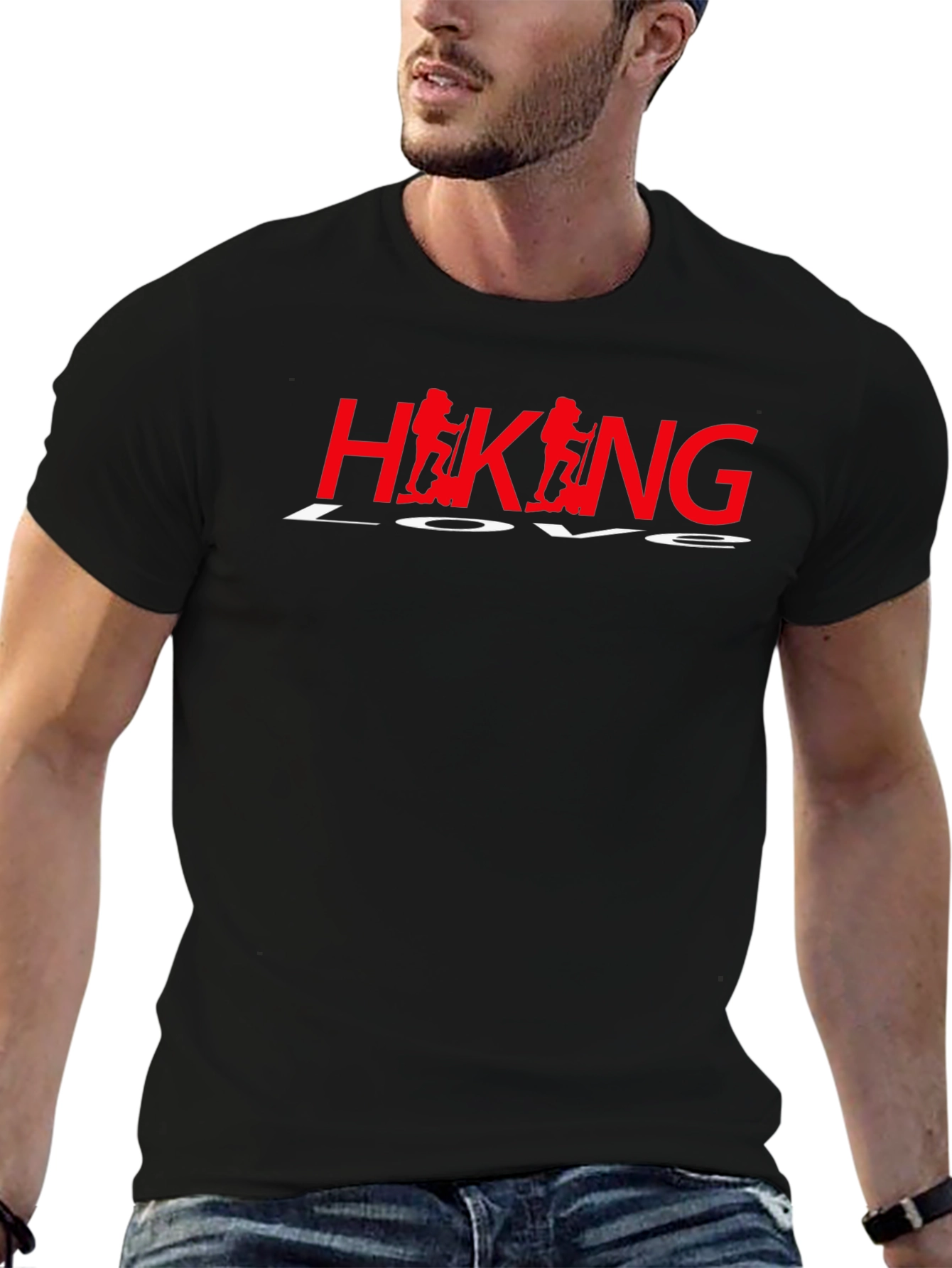 Hiking Love Graphic T-Shirt - Black