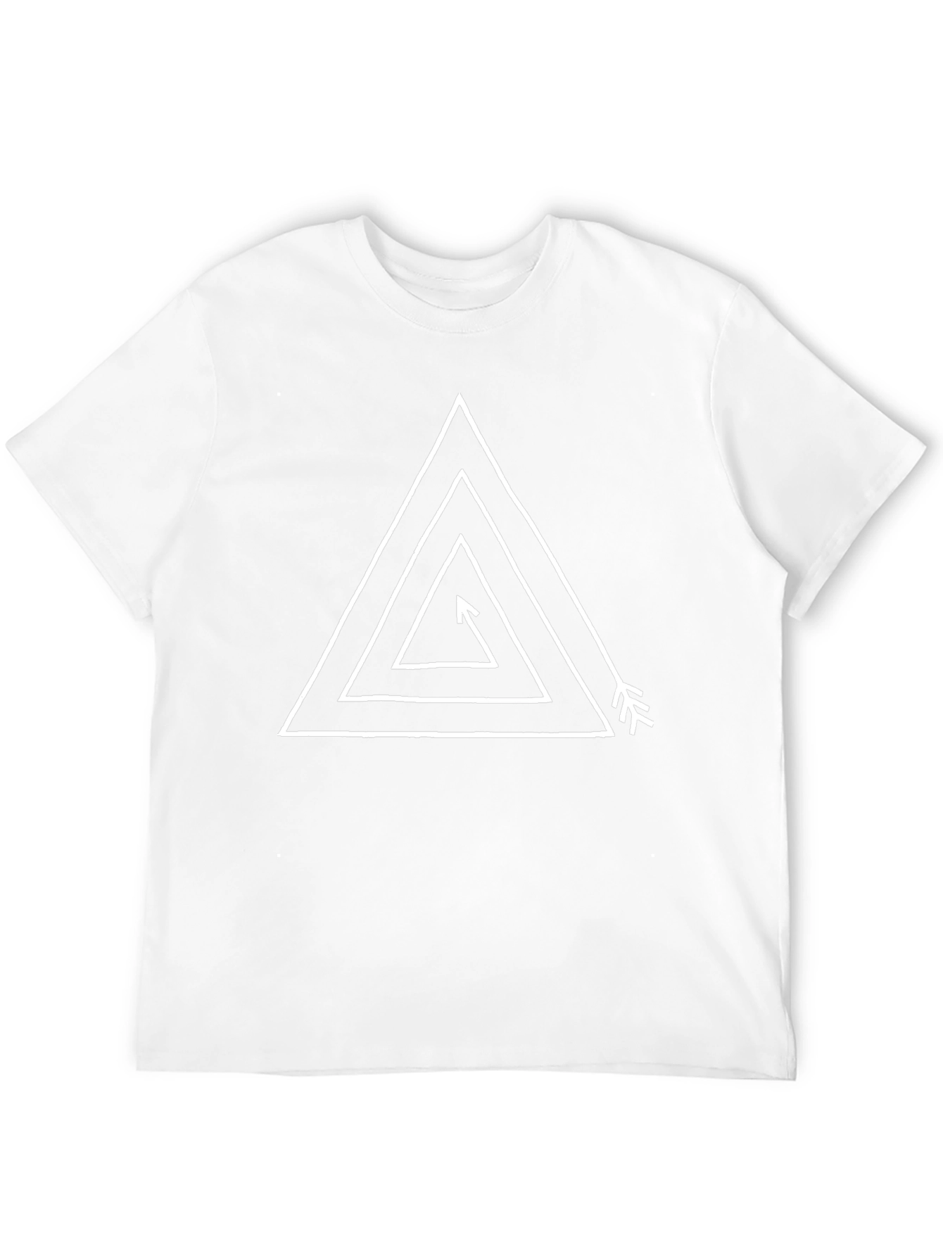 Geometric Arrow Triangle Graphic Tee - Black
