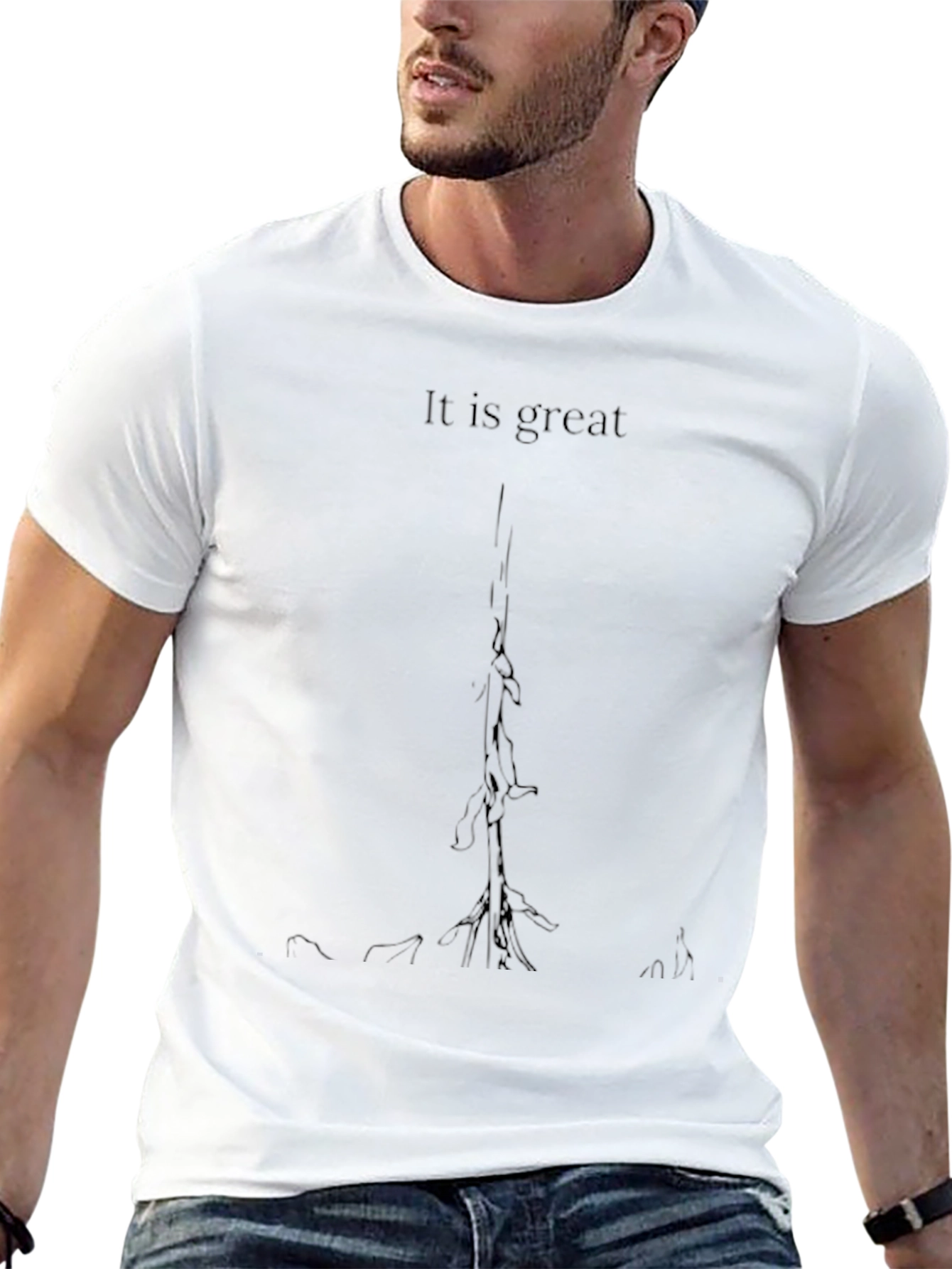 It is Great - Graphic Print Black T-Shirt