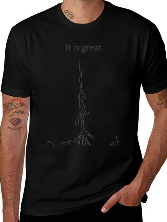 It is Great - Graphic Print Black T-Shirt