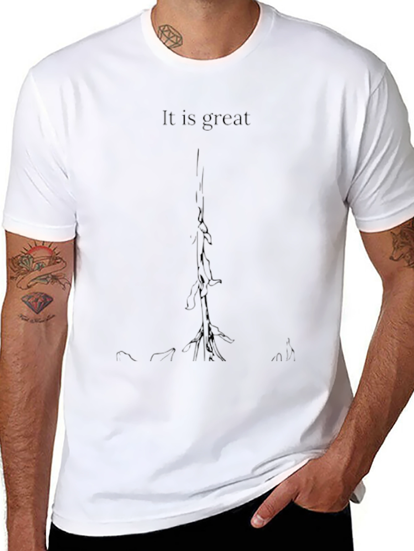 It is Great - Graphic Print Black T-Shirt