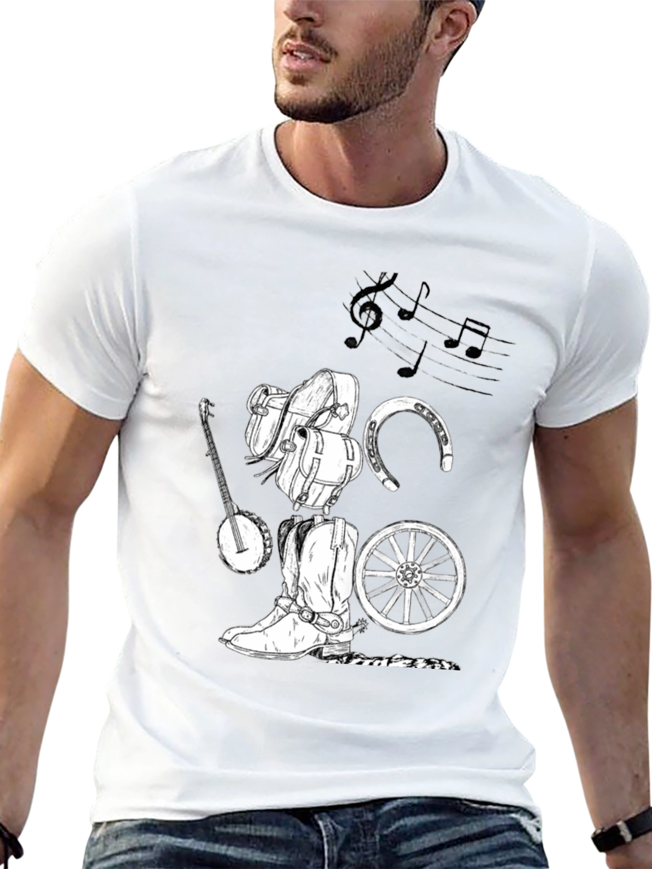 Rustic Cowboy Music Graphic Tee