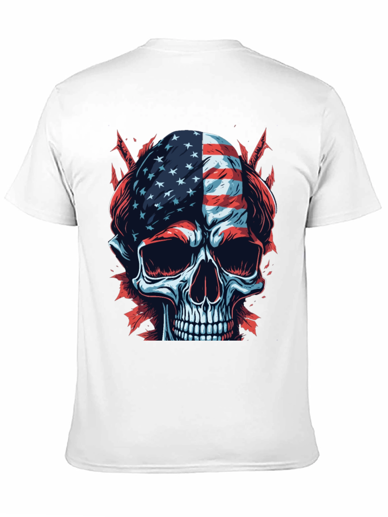 American Flag Skull Graphic T-Shirt