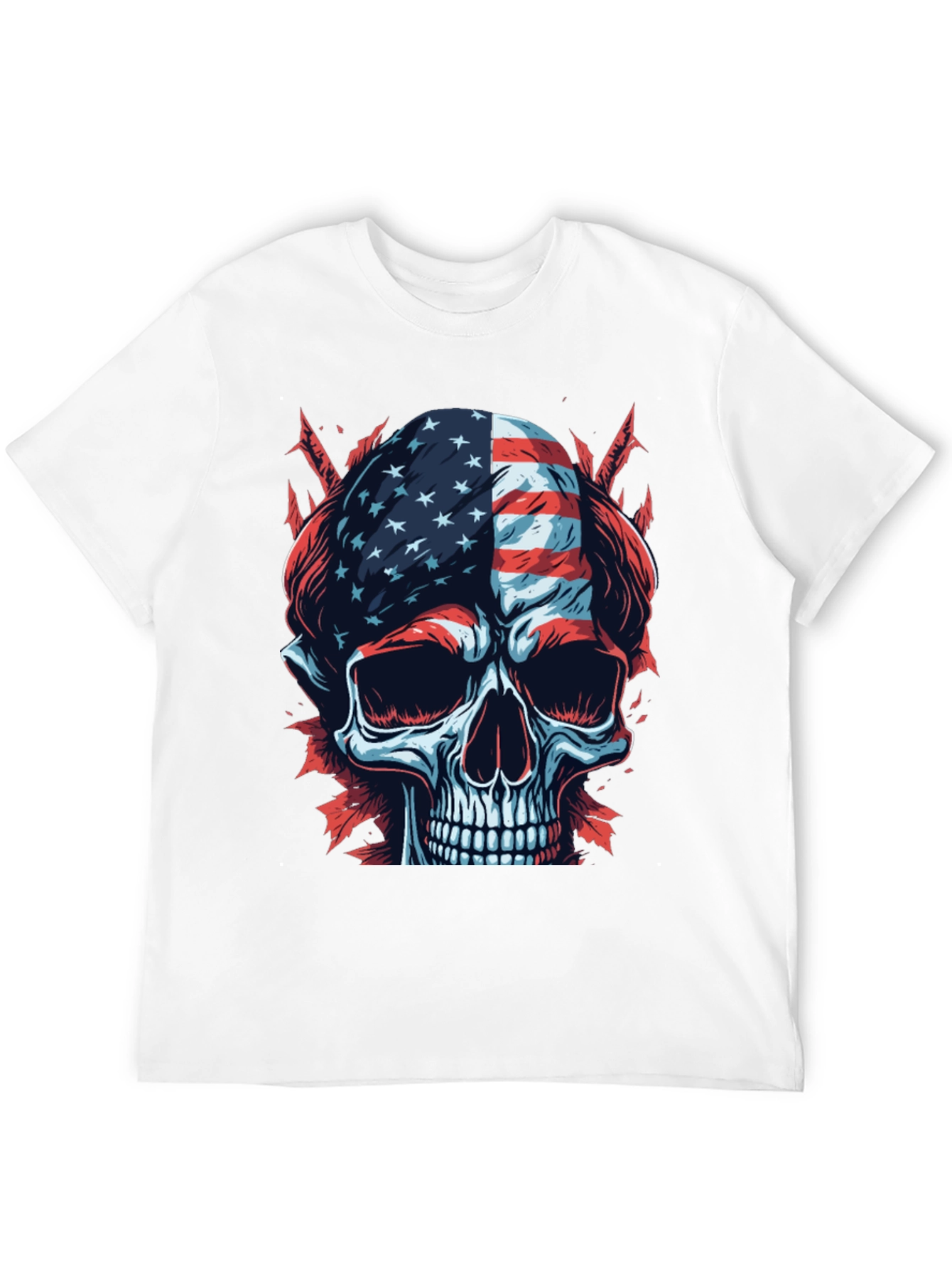 American Flag Skull Graphic T-Shirt
