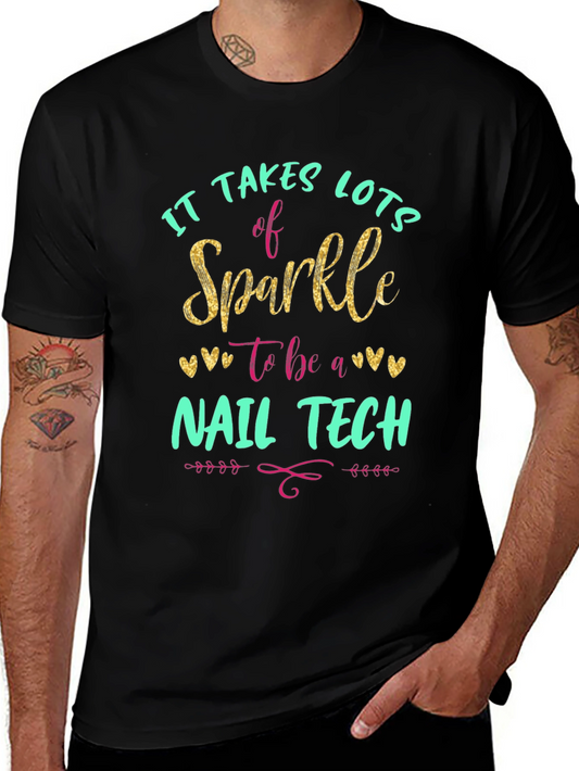 Sparkle Nail Tech Black T-Shirt