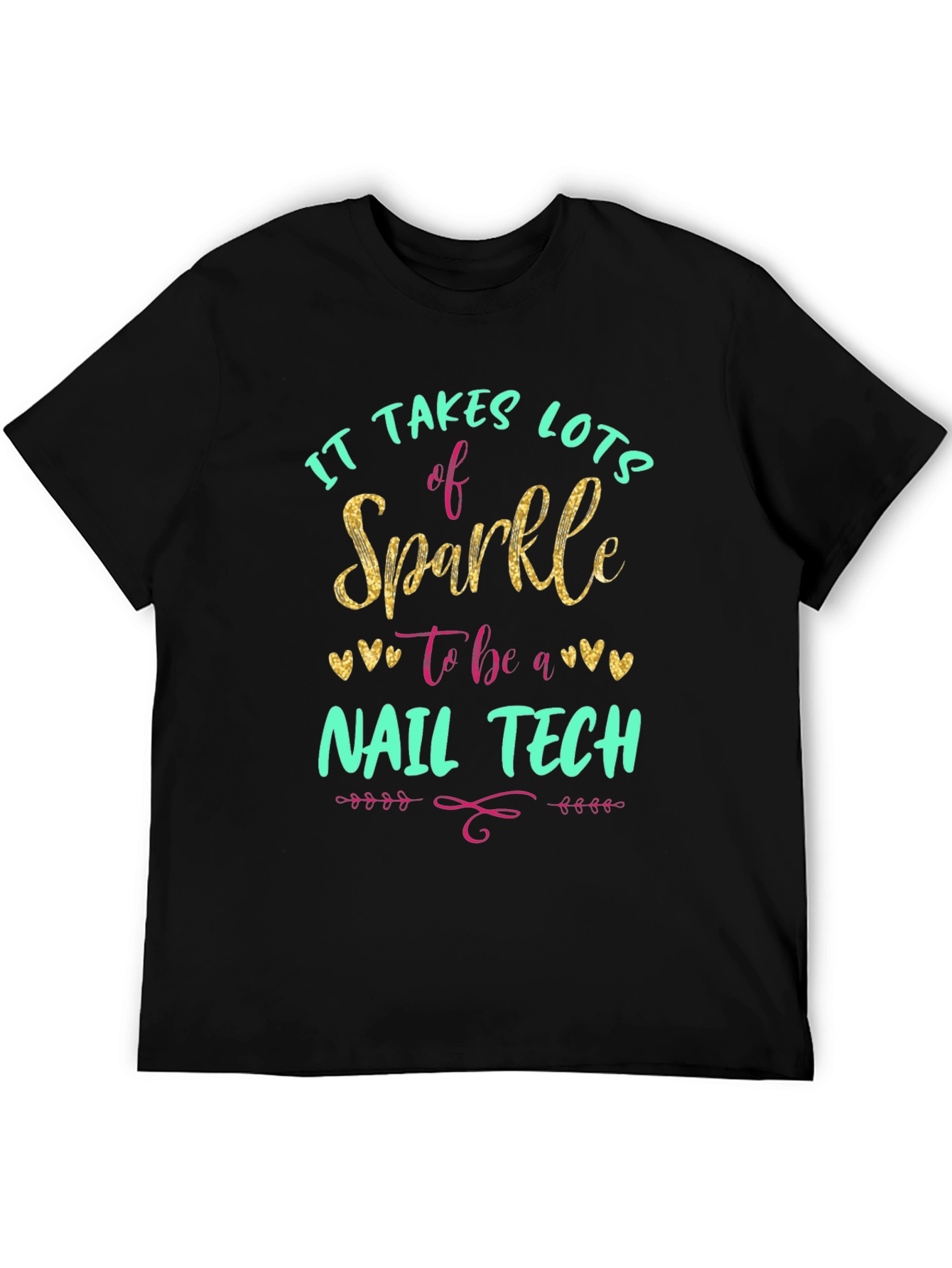 Sparkle Nail Tech Black T-Shirt