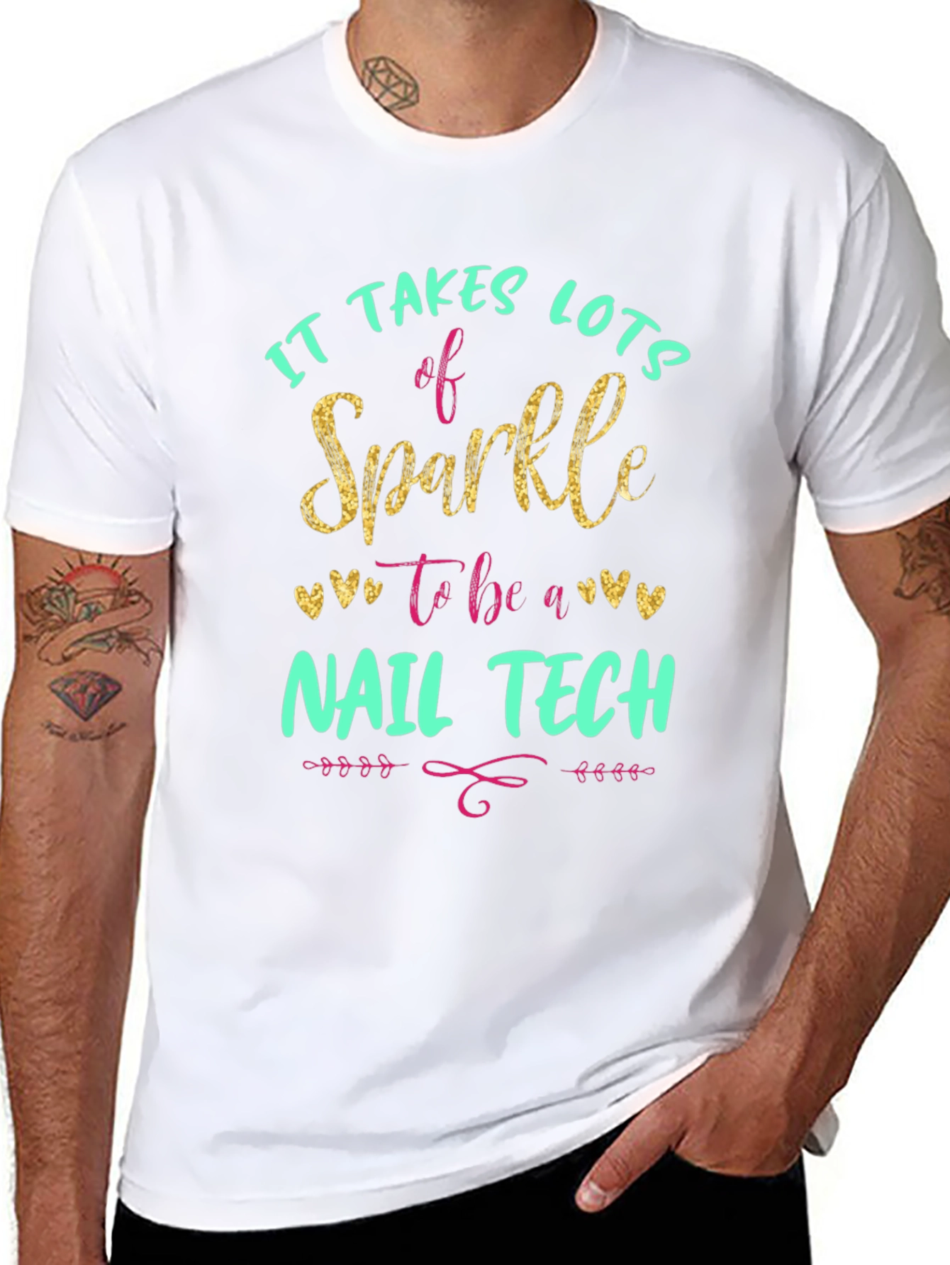 Sparkle Nail Tech Black T-Shirt