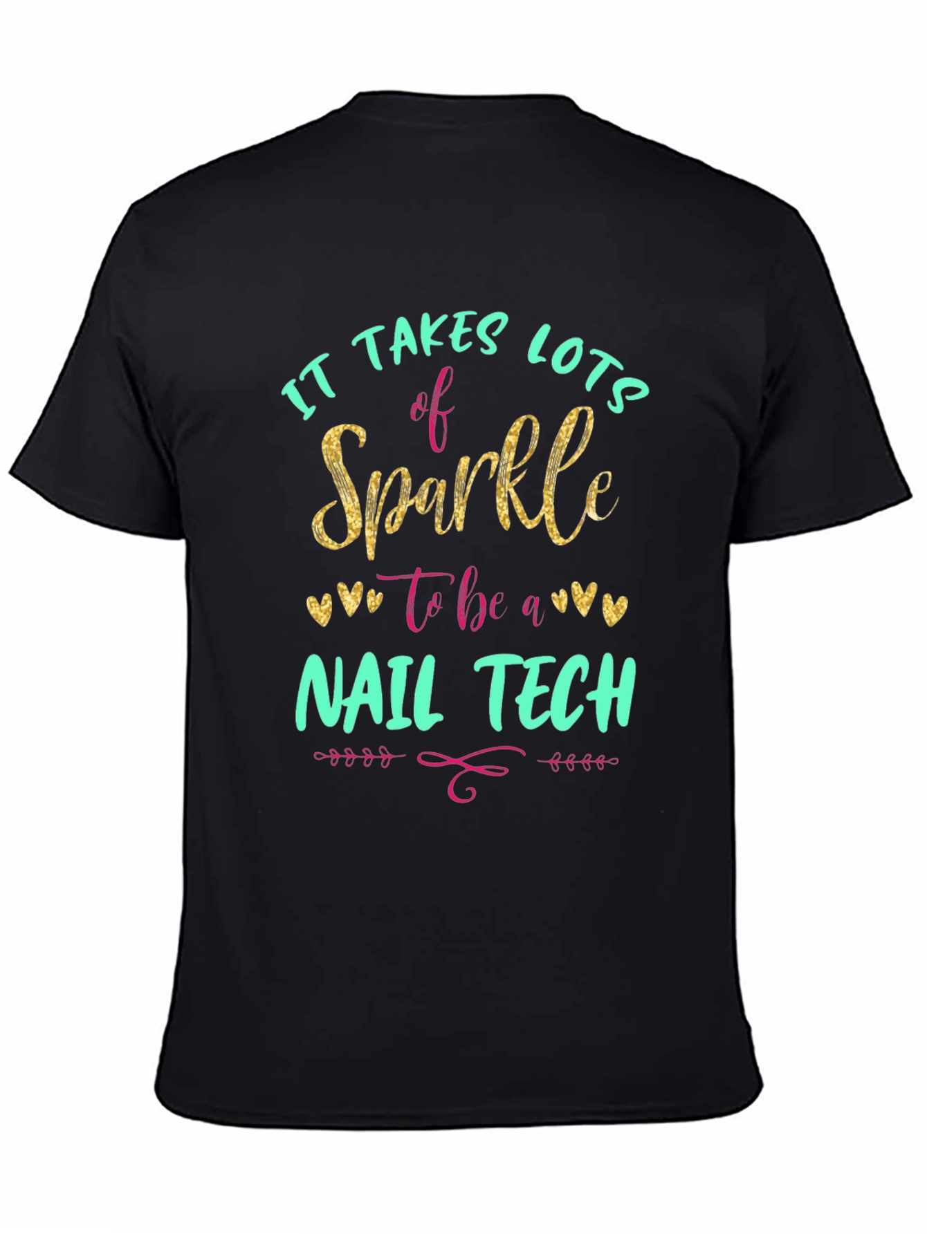 Sparkle Nail Tech Black T-Shirt