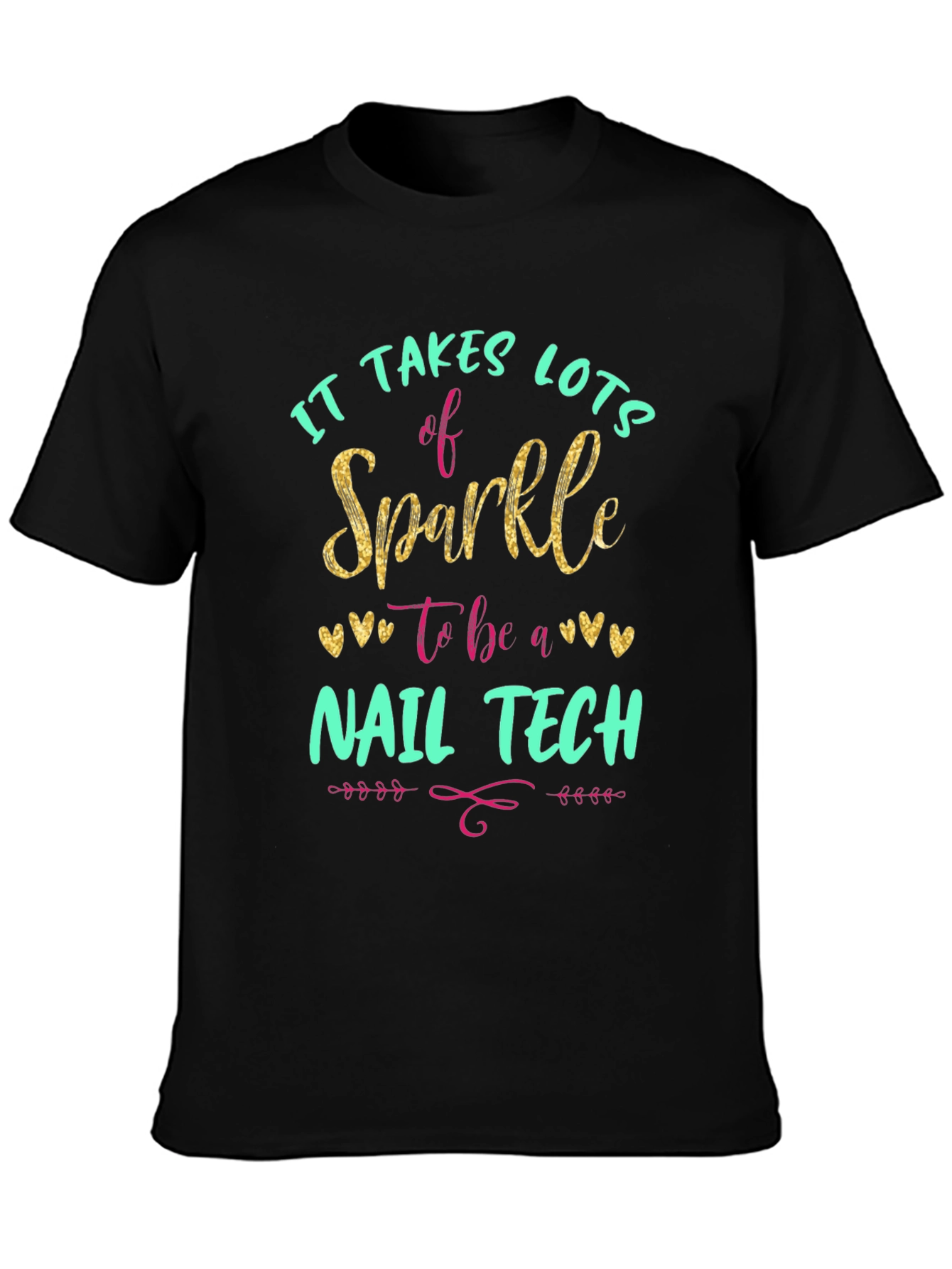 Sparkle Nail Tech Black T-Shirt