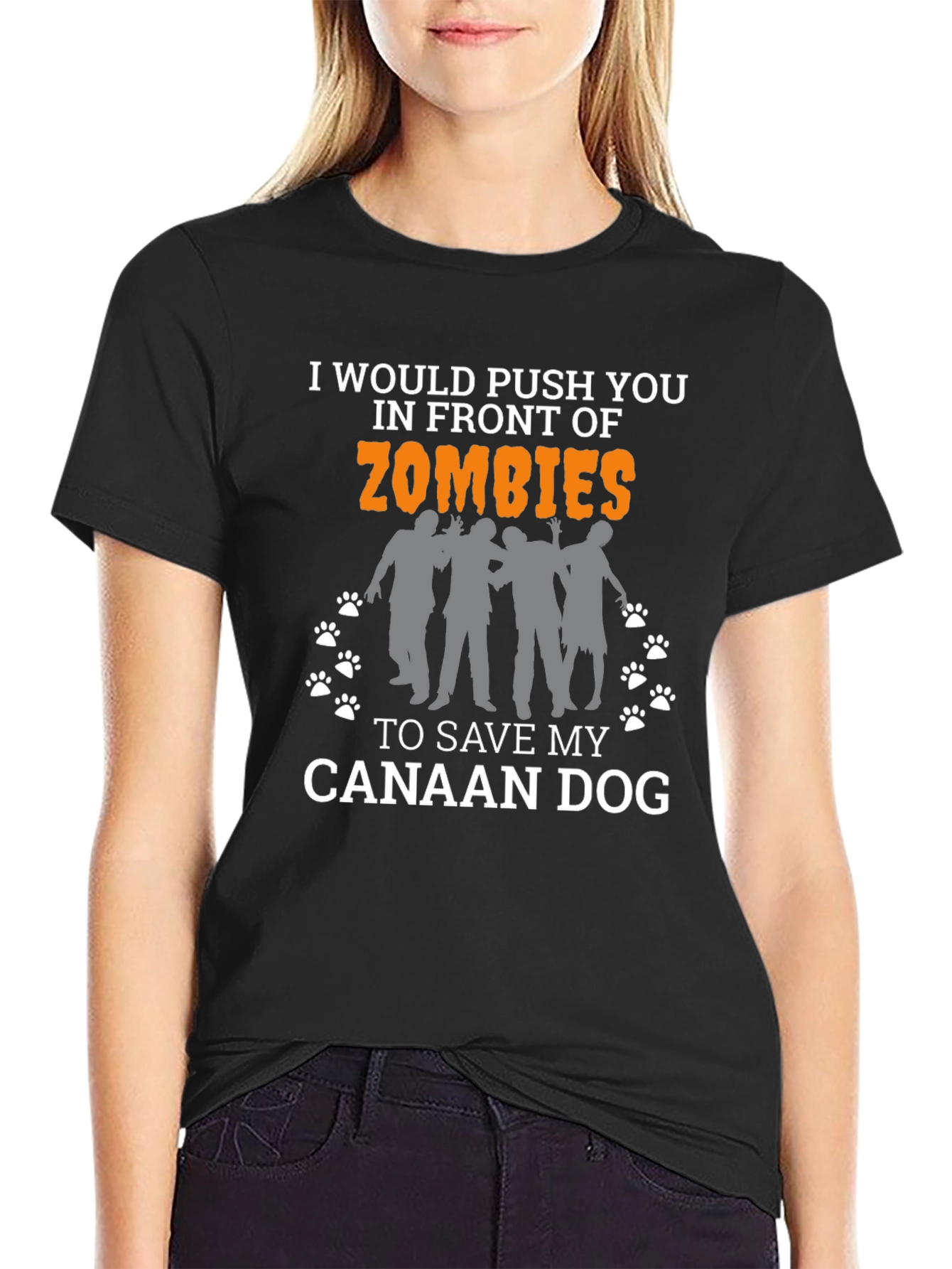 Canaan Dog Zombie T-Shirt: Funny Dog Lover Tee