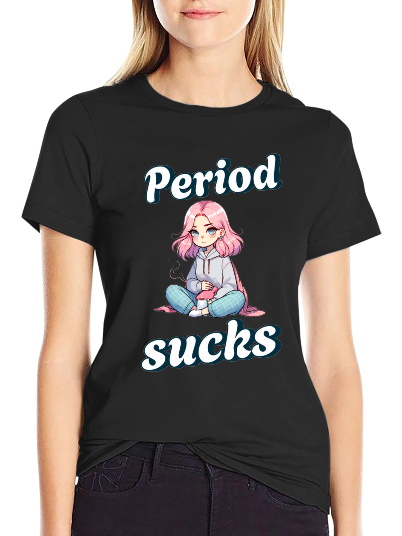Period Sucks T-Shirt - Cute Anime Design