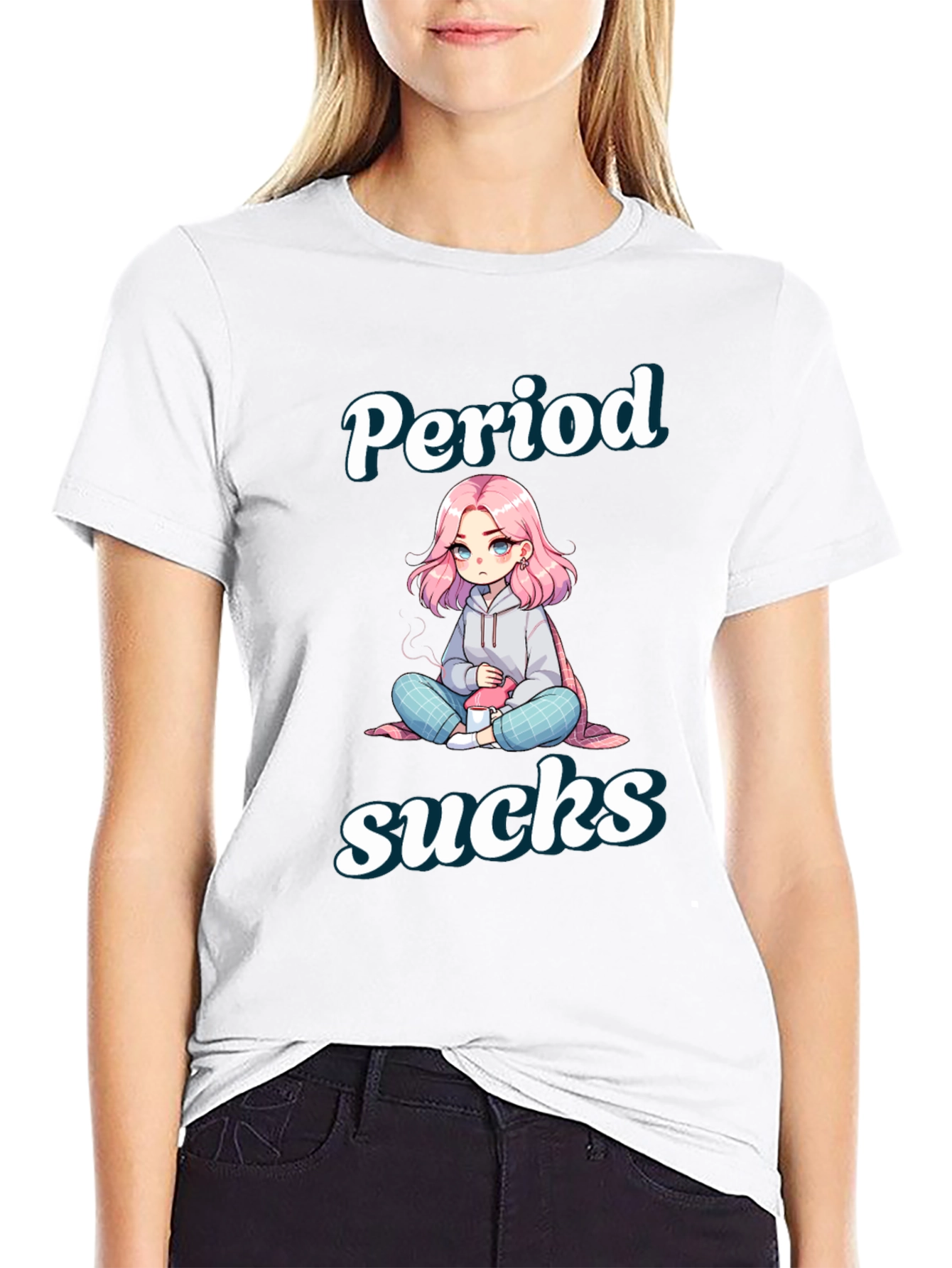 Period Sucks T-Shirt - Cute Anime Design