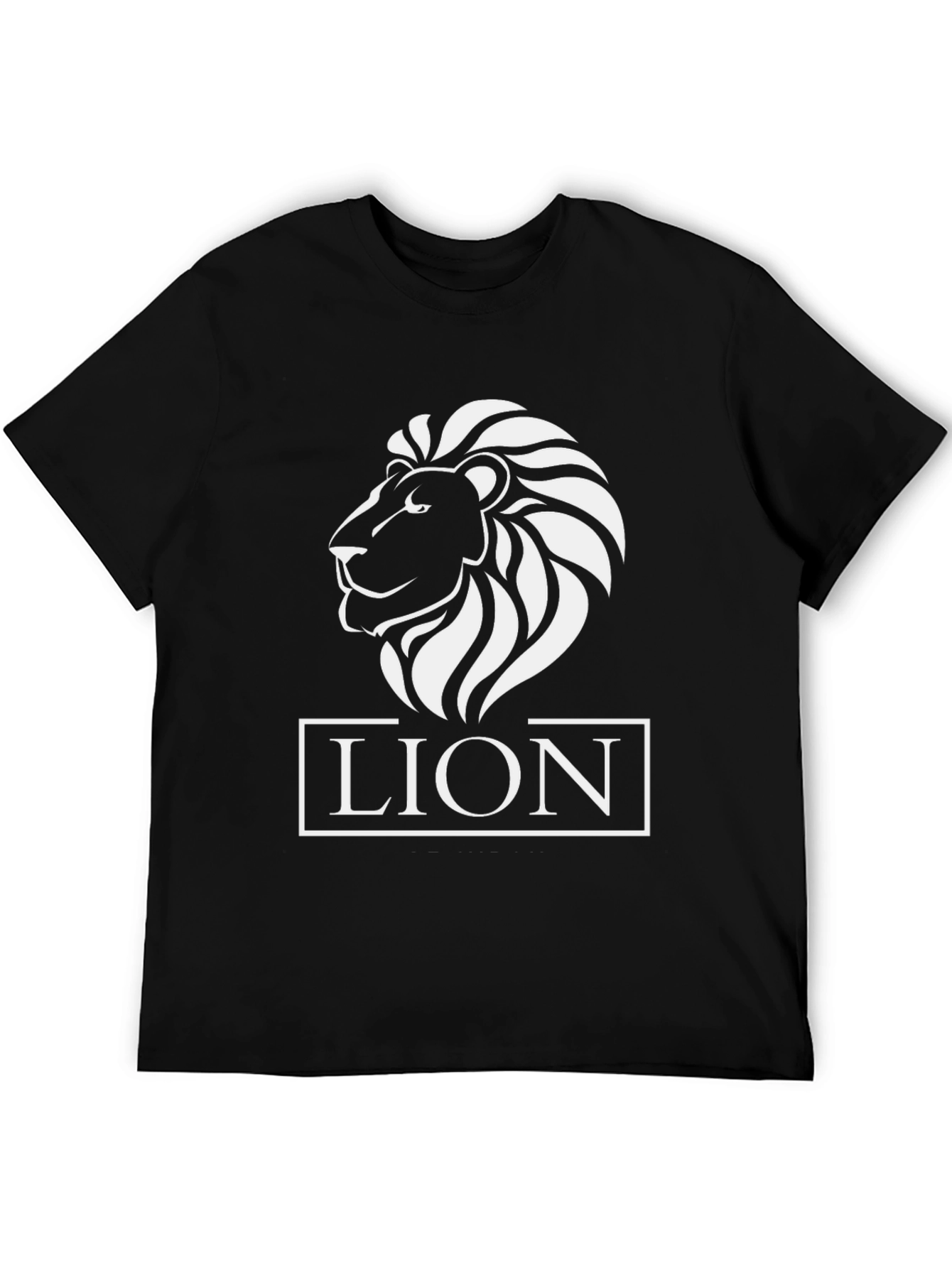 Lion Graphic Tee - Black Cotton T-Shirt