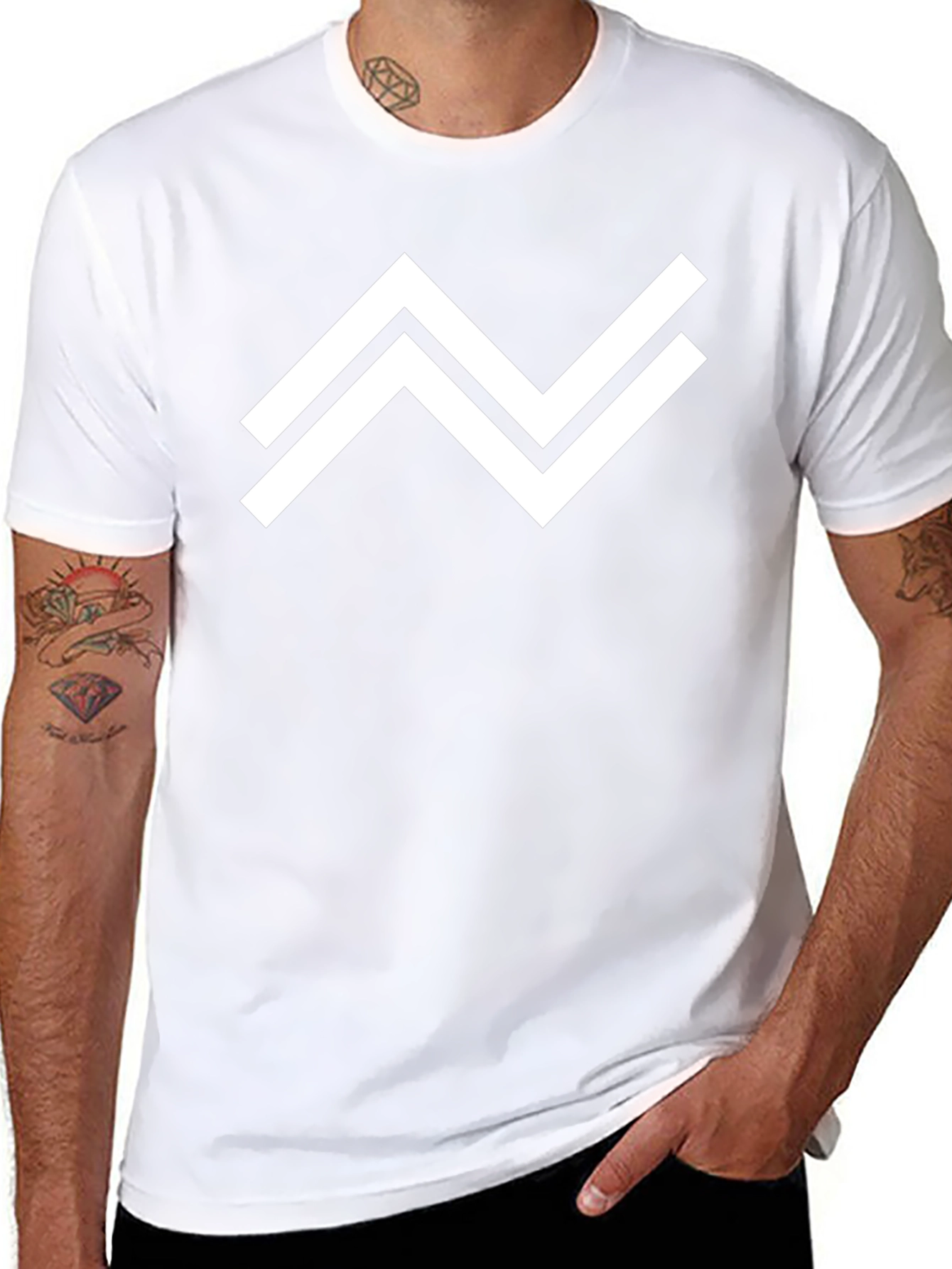 Modern Geometric Graphic Tee - Black Casual Shirt
