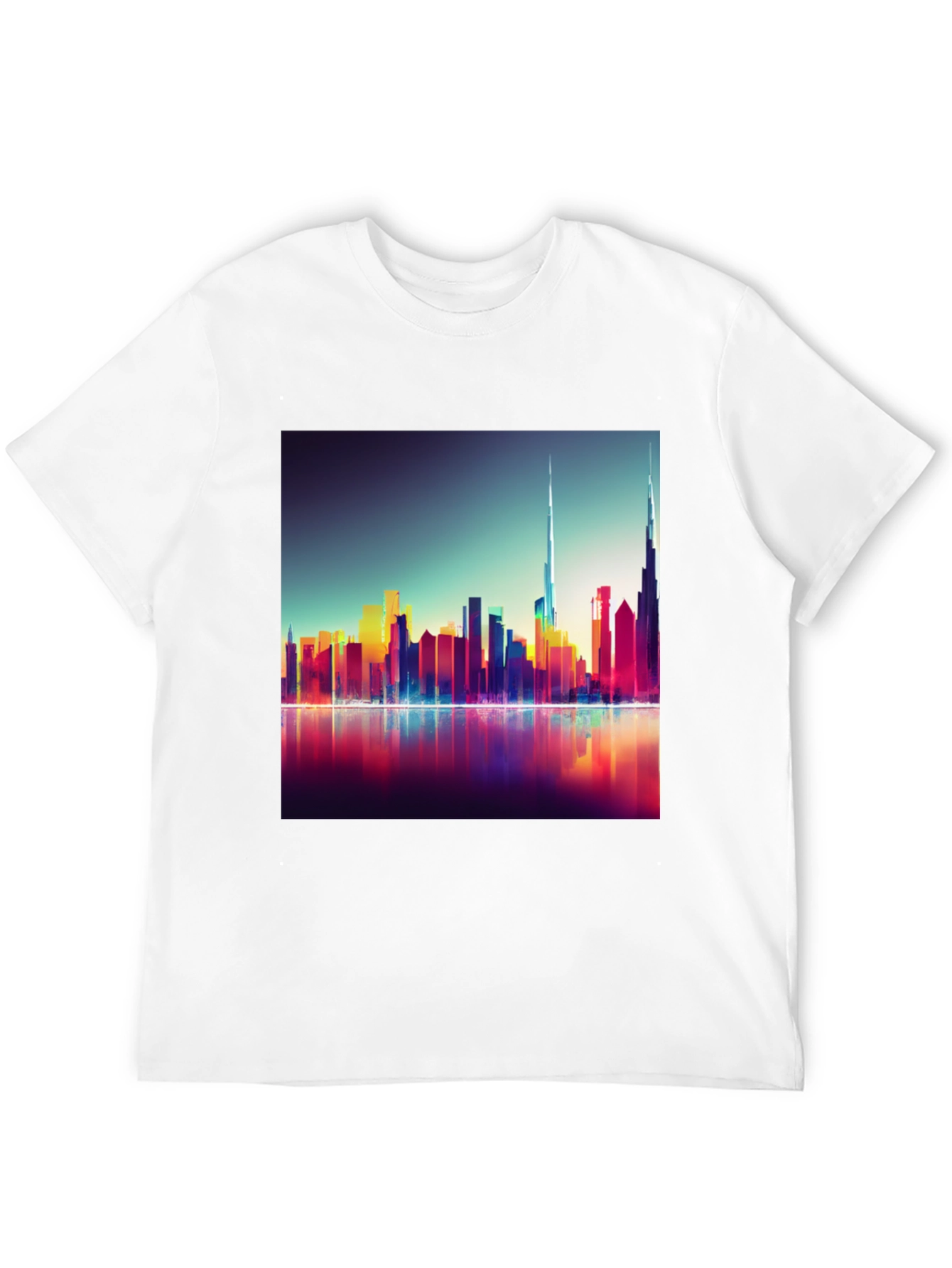 Dubai Skyline Mens Black Graphic Tee