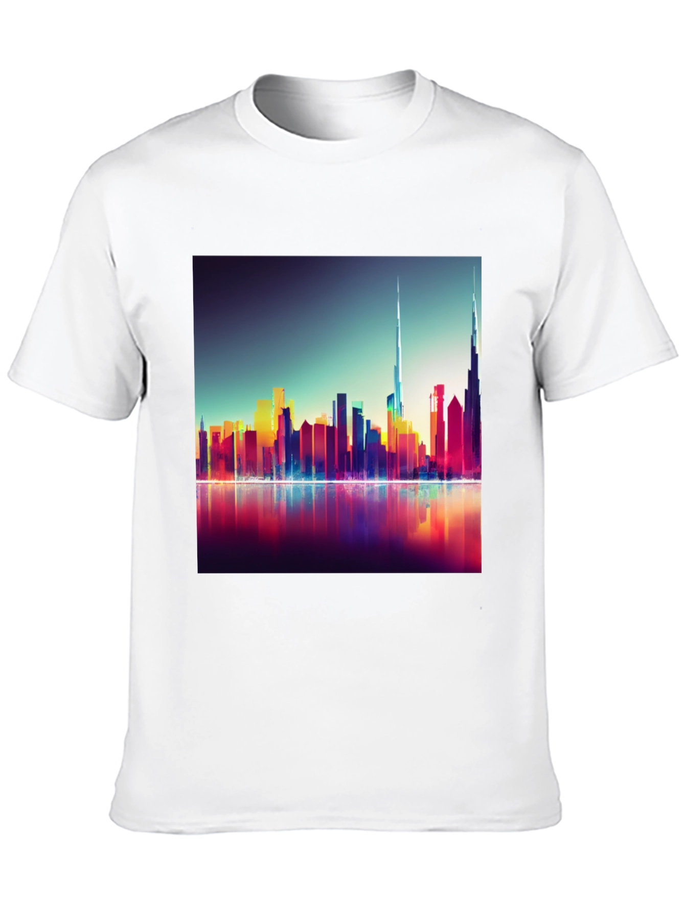 Dubai Skyline Mens Black Graphic Tee