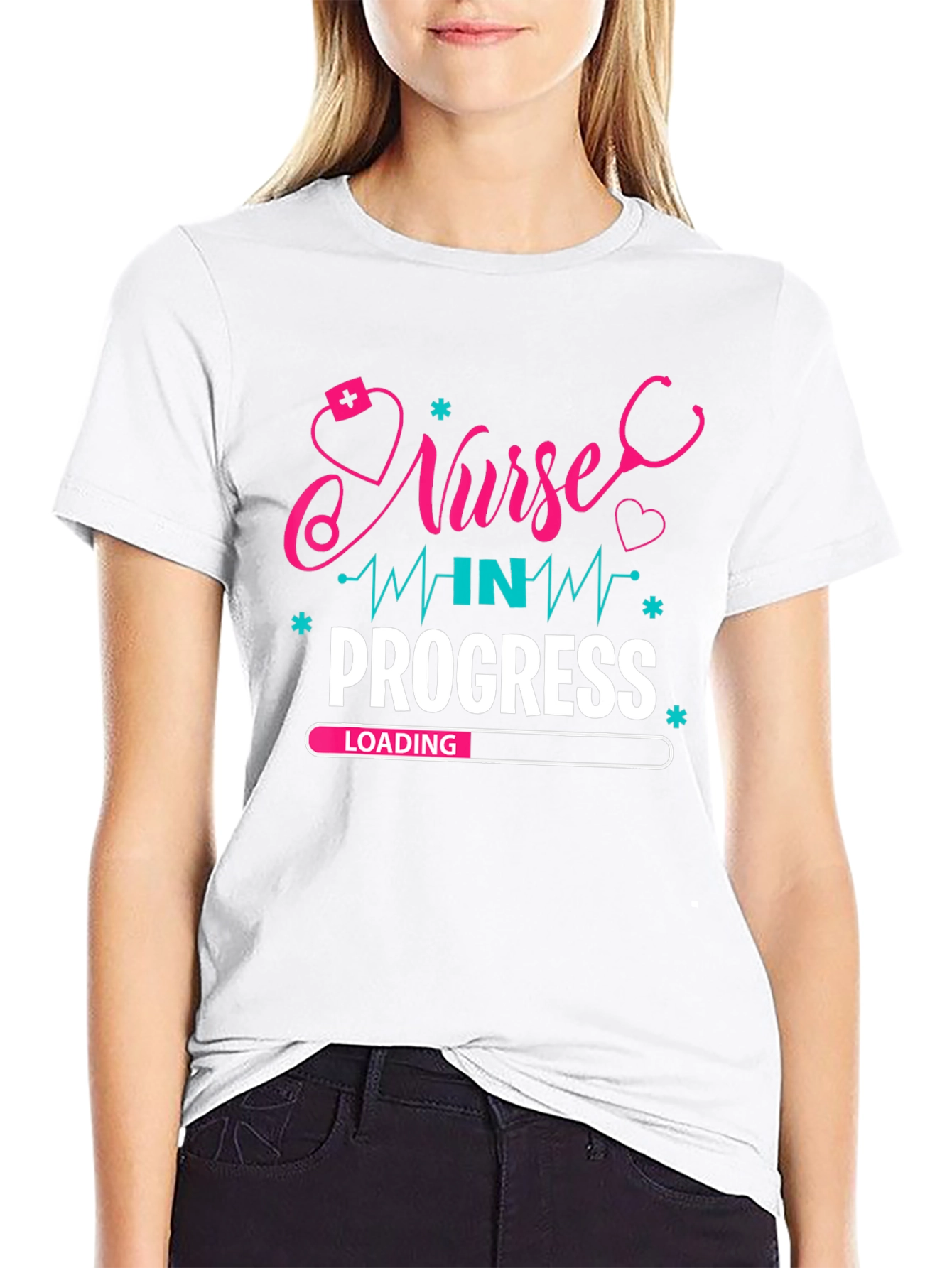 Nurse in Progress Graphic T-Shirt - Black