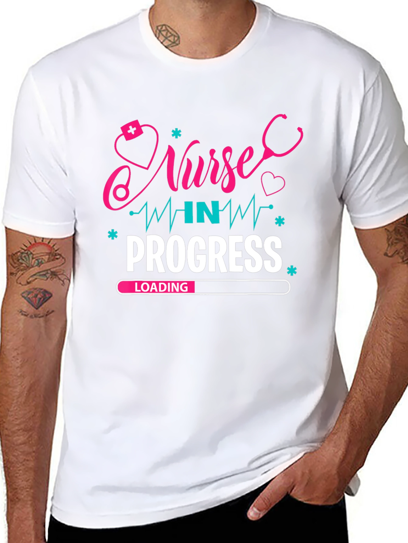 Nurse in Progress Graphic T-Shirt - Black