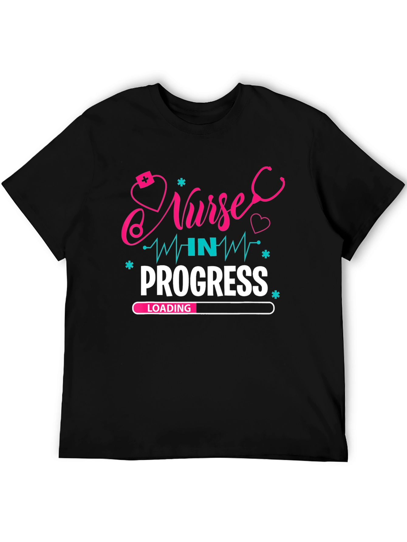 Nurse in Progress Graphic T-Shirt - Black