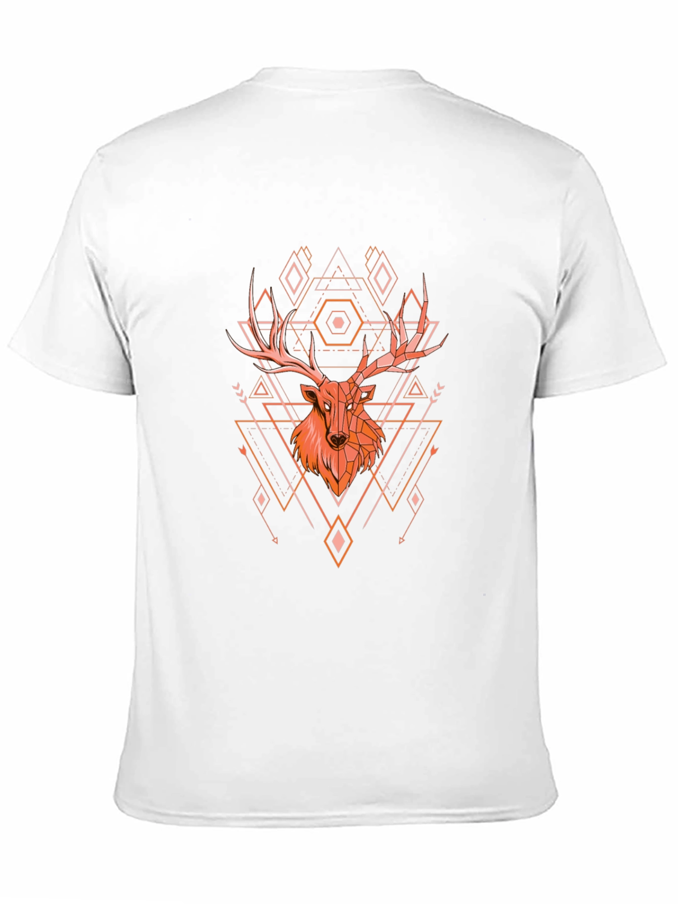 Geometric Deer Graphic Tee - Black