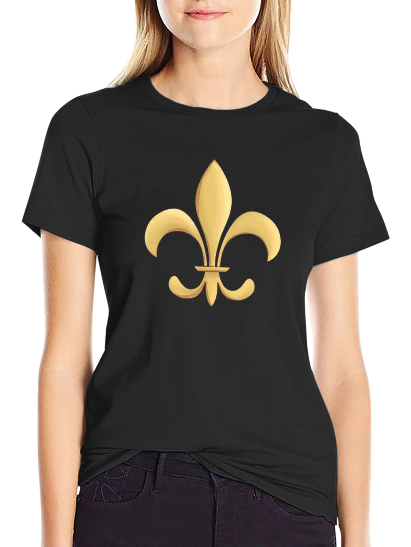 Fleur-de-Lis Graphic Tee - Black Cotton T-Shirt