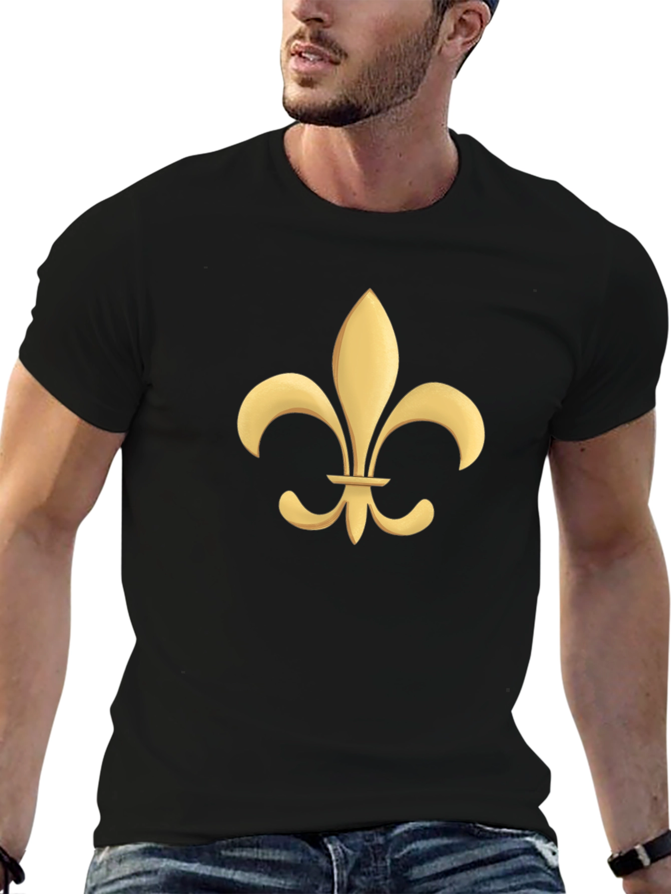 Fleur-de-Lis Graphic Tee - Black Cotton T-Shirt