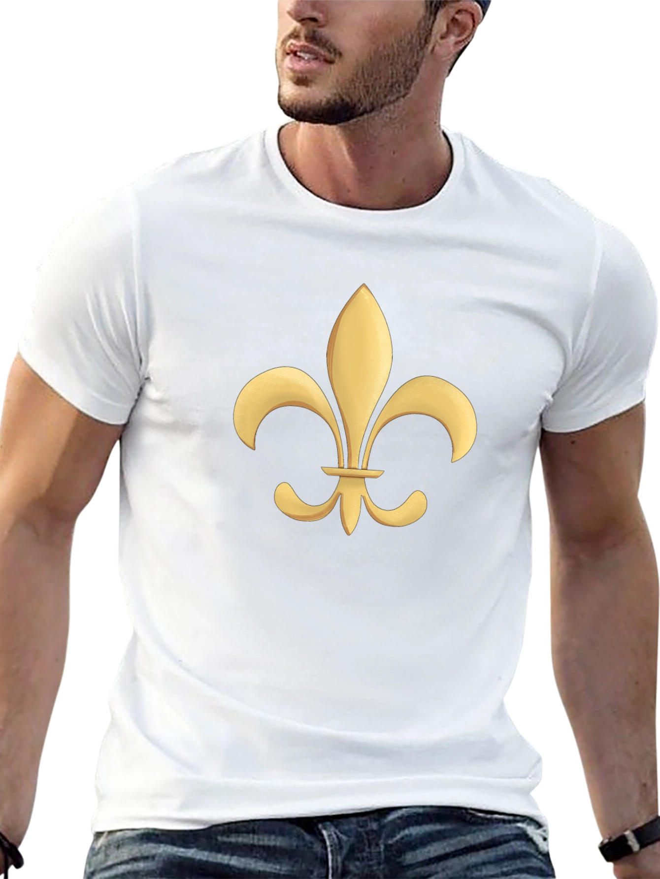 Fleur-de-Lis Graphic Tee - Black Cotton T-Shirt