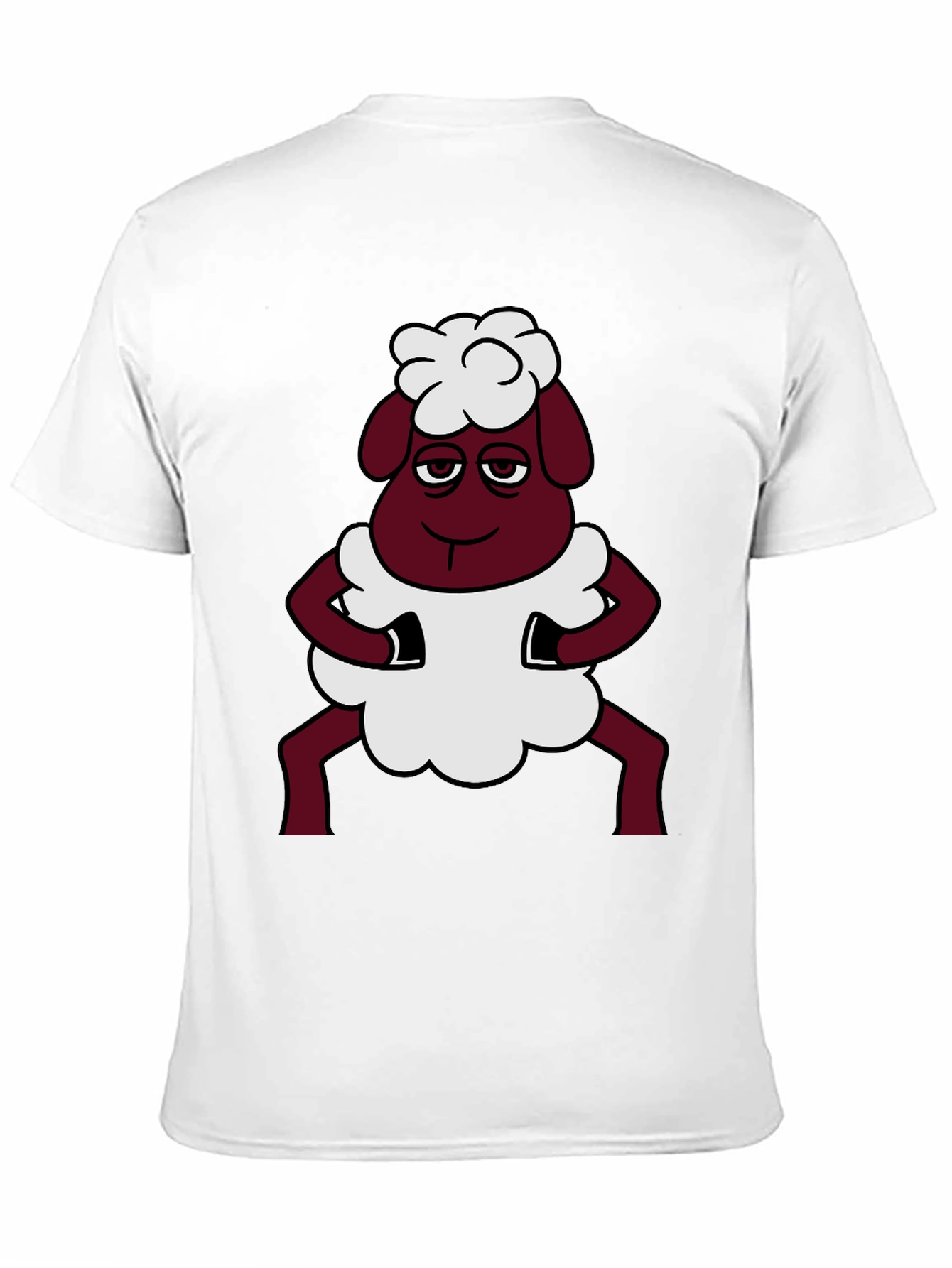 Funny Sheep Cartoon Graphic Black T-Shirt