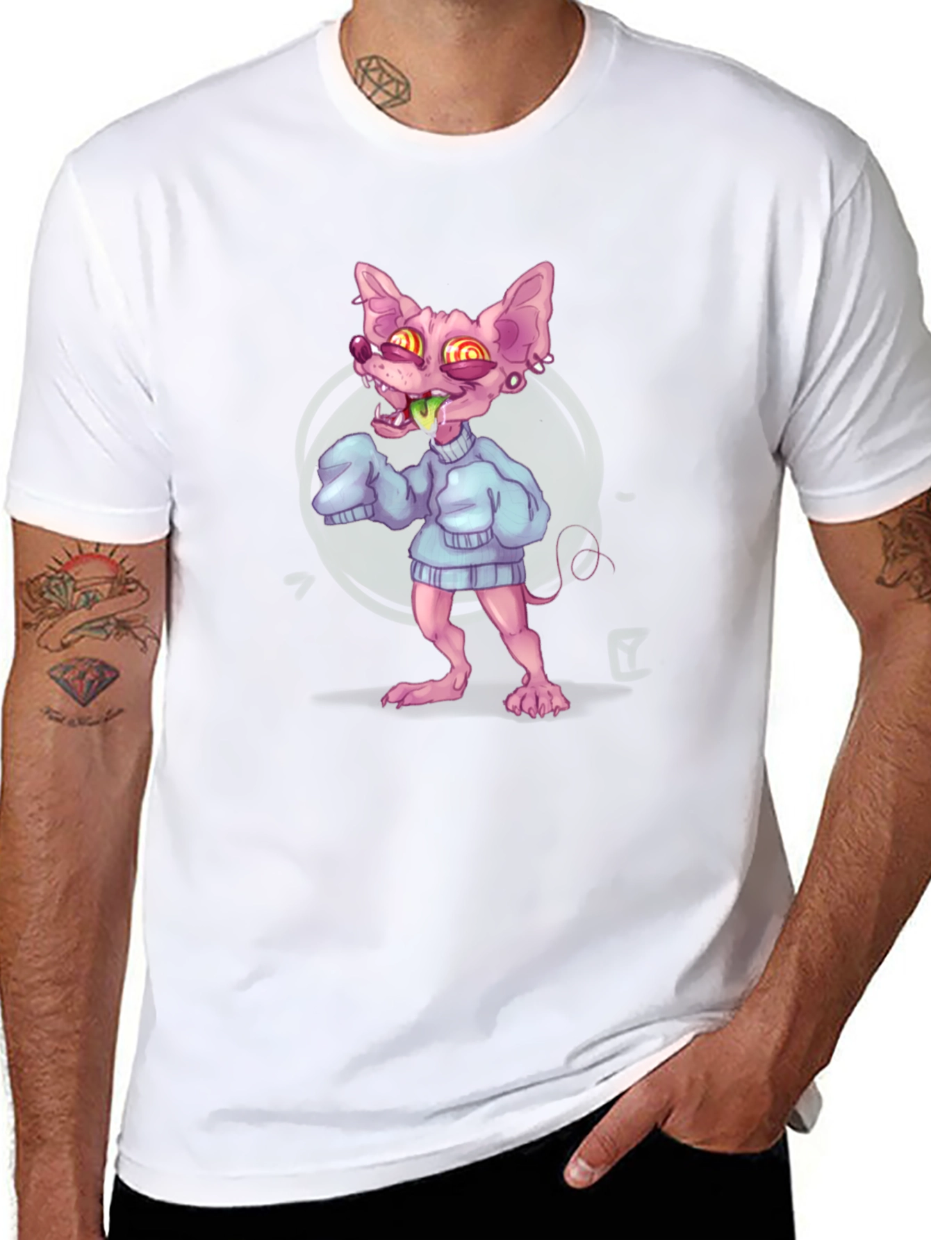 Sphynx Cat Cartoon T-Shirt