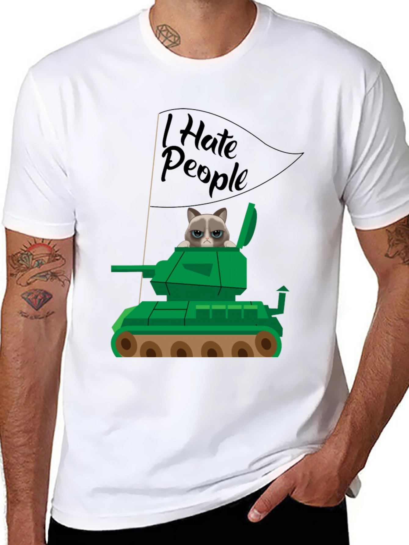 Grumpy Cat Tank T-Shirt - I Hate People