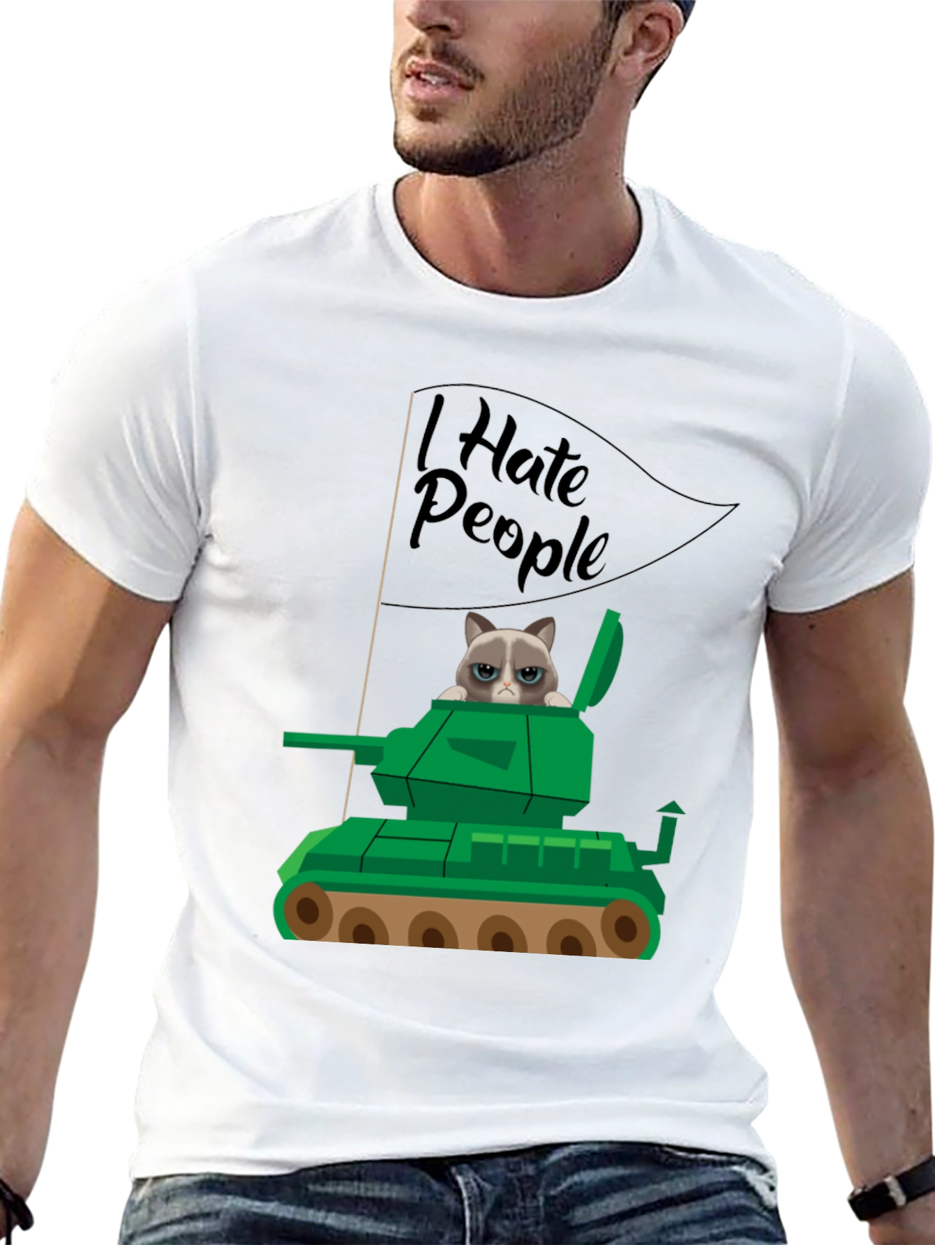 Grumpy Cat Tank T-Shirt - I Hate People
