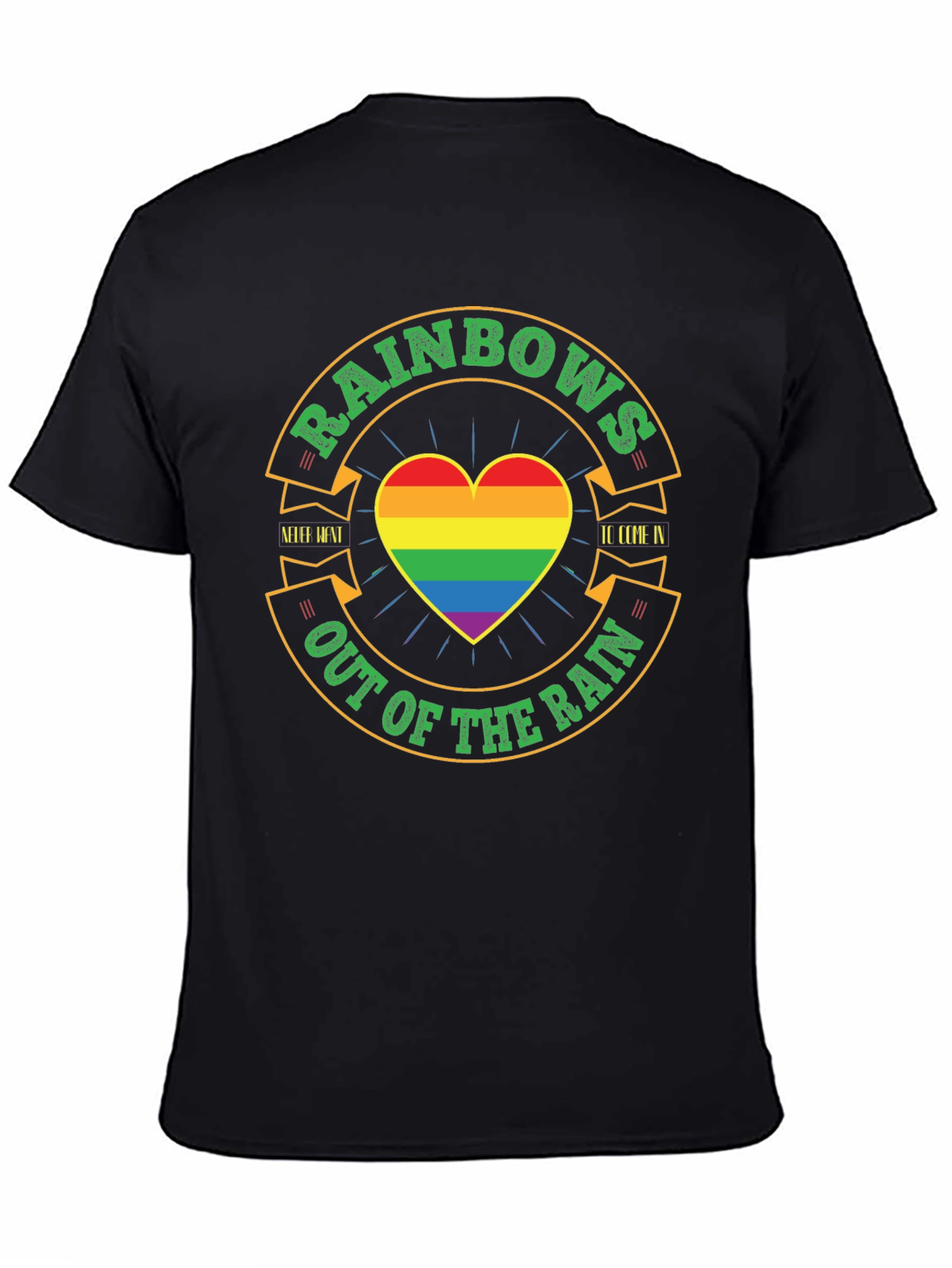Rainbow Pride T-Shirt: Out of the Rain Heart Tee