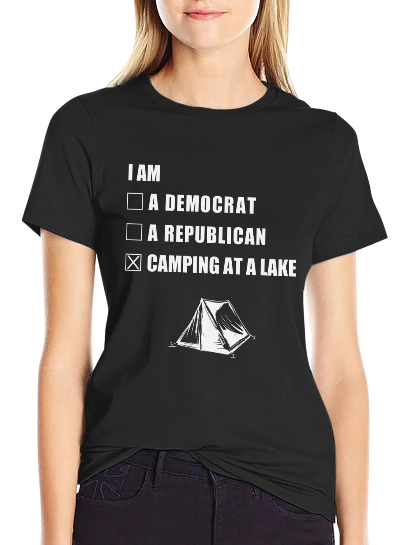 Camping at a Lake Graphic Tee