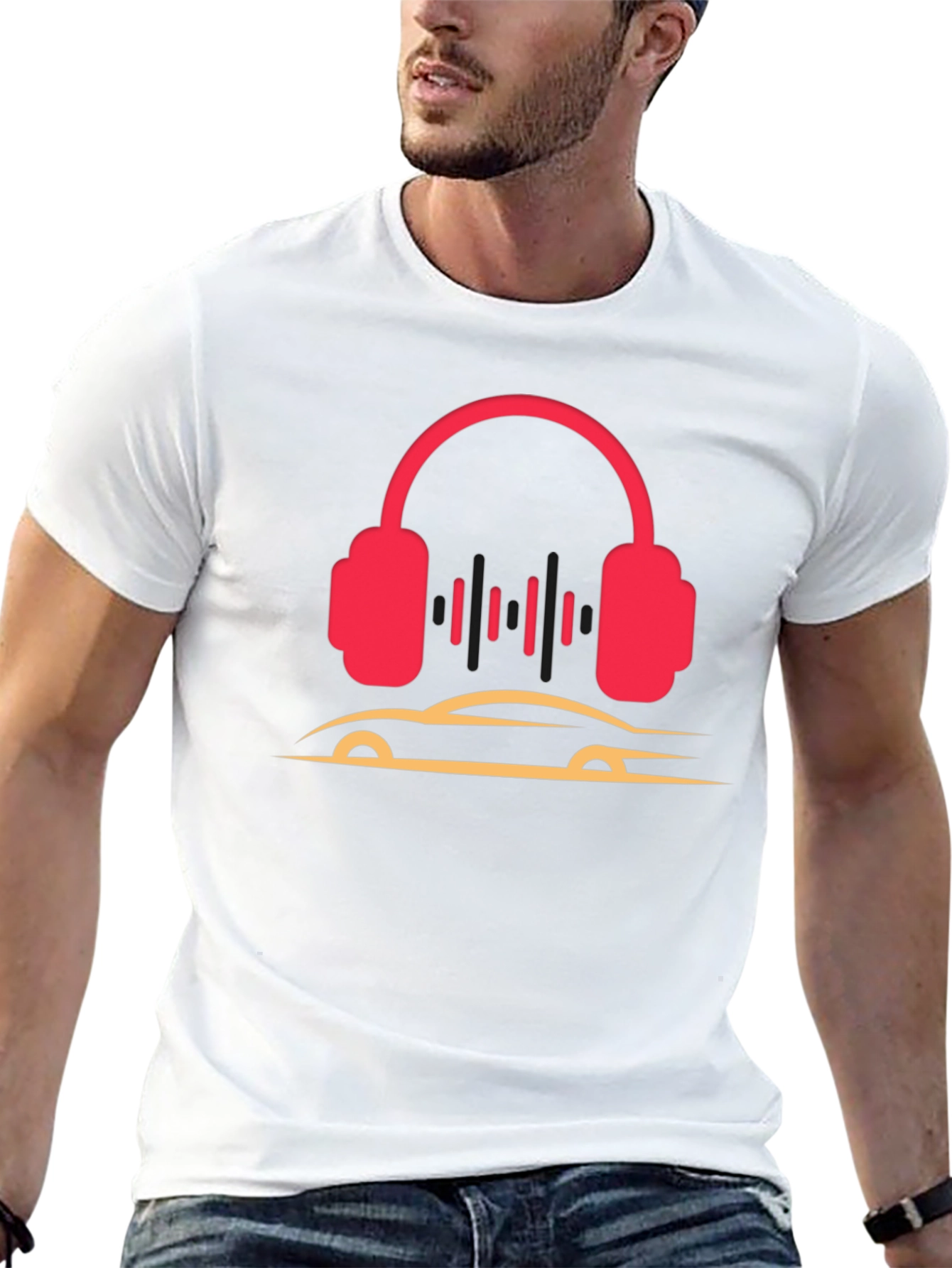 Headphones and Car Graphic T-Shirt