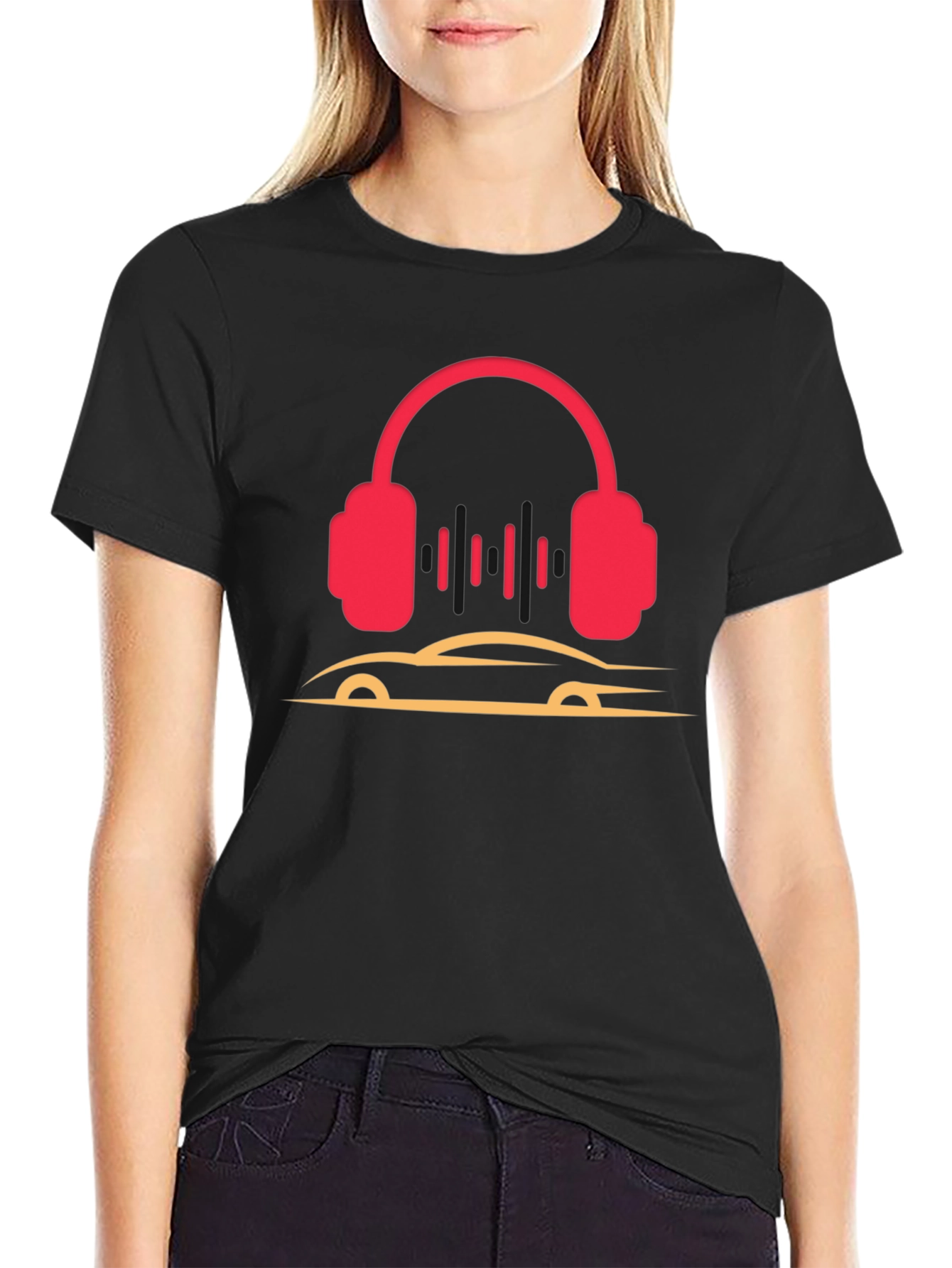 Headphones and Car Graphic T-Shirt