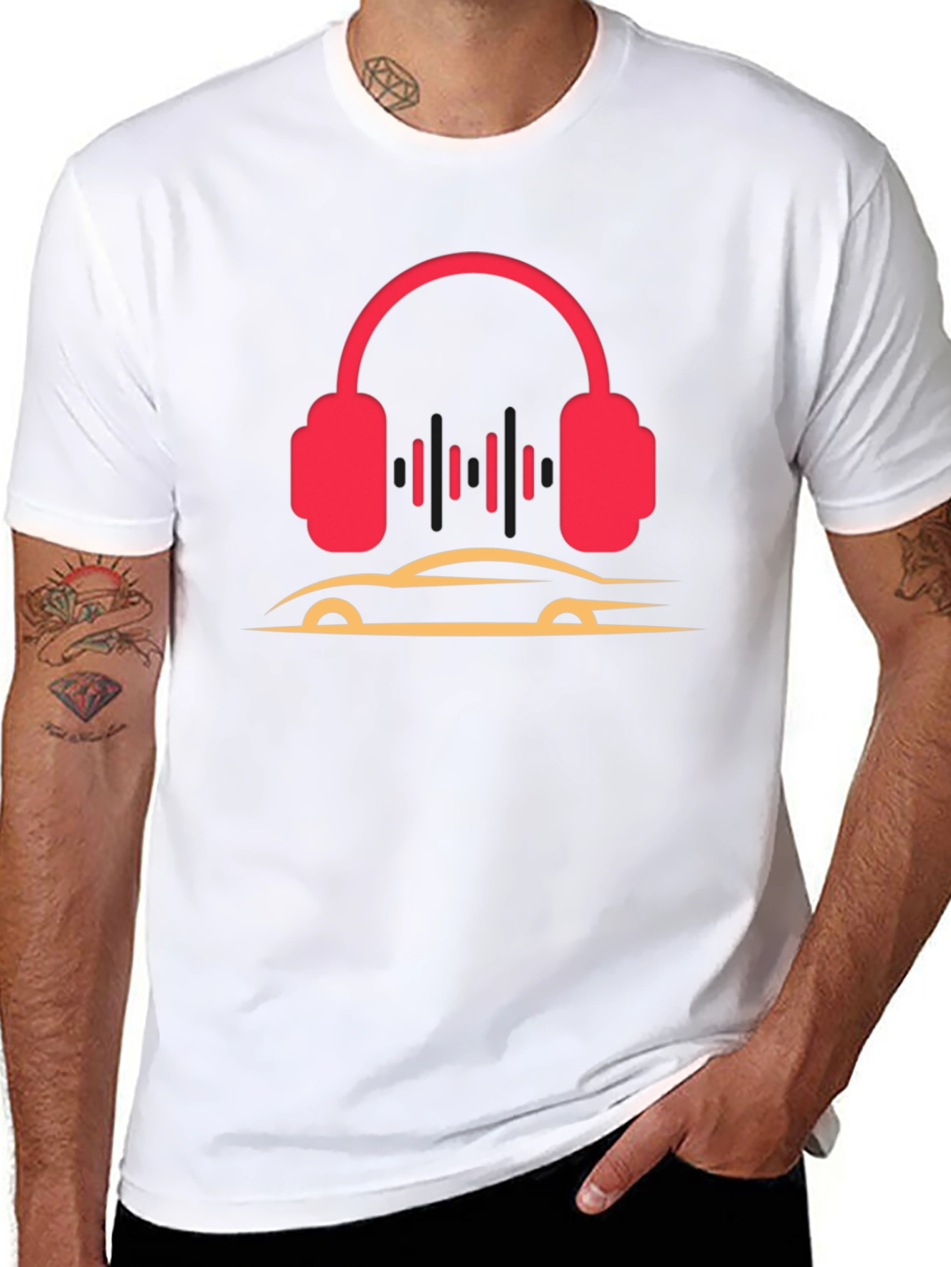 Headphones and Car Graphic T-Shirt
